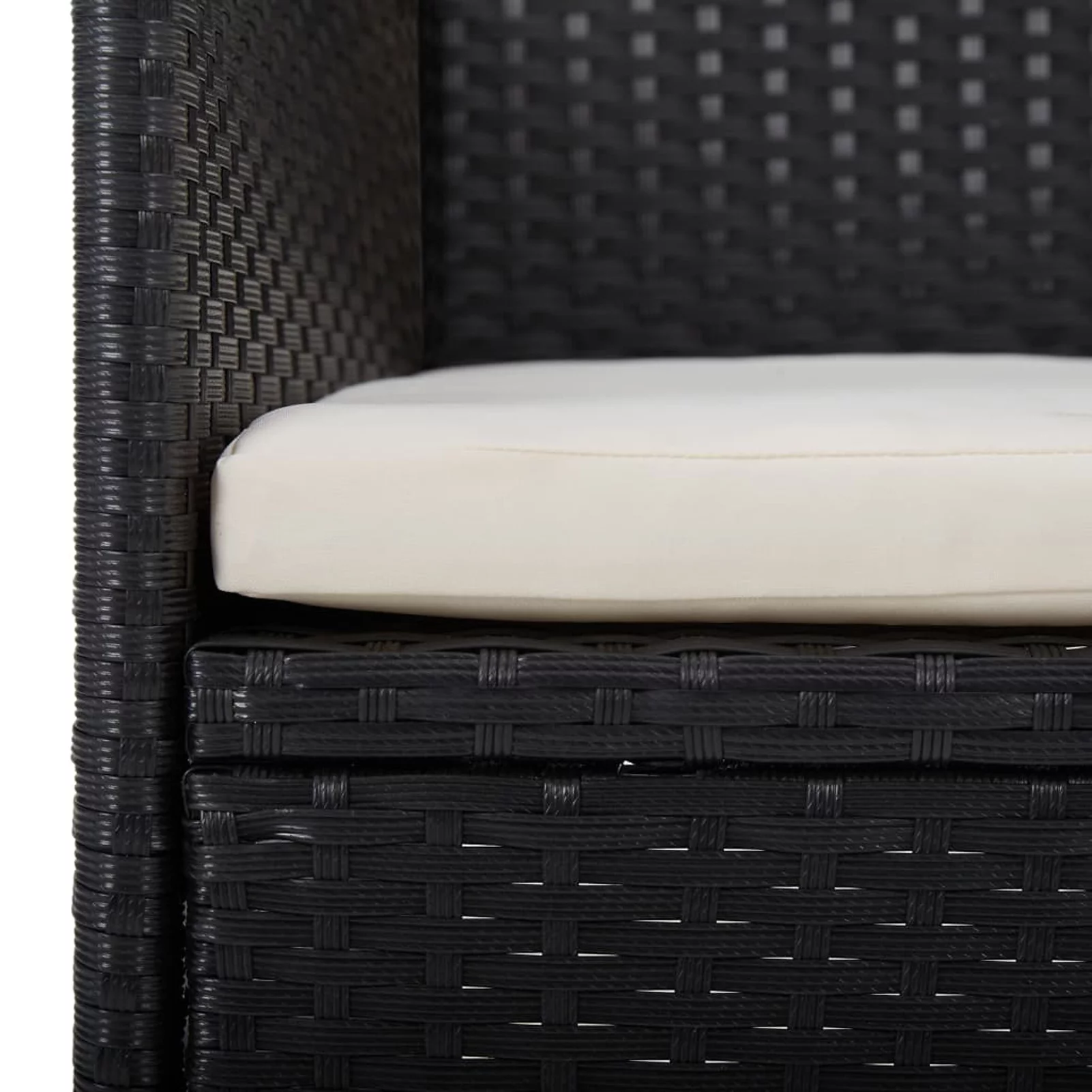 Suzicca Garden Dining Chairs 2pcs Poly Rattan Black