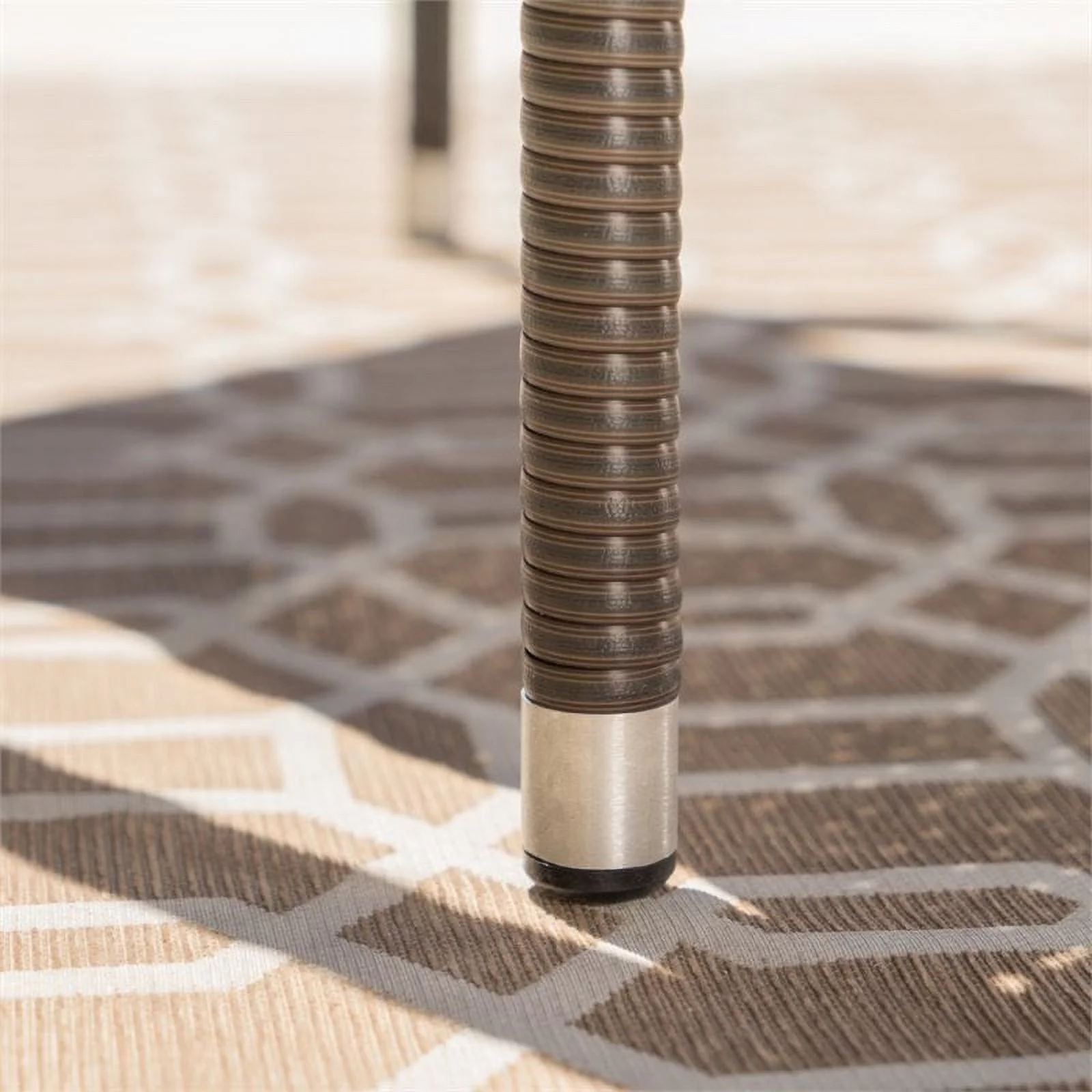 Noble House Mirage Wicker Stacking Patio Dining Arm Chair in Mocha (Set of 4)