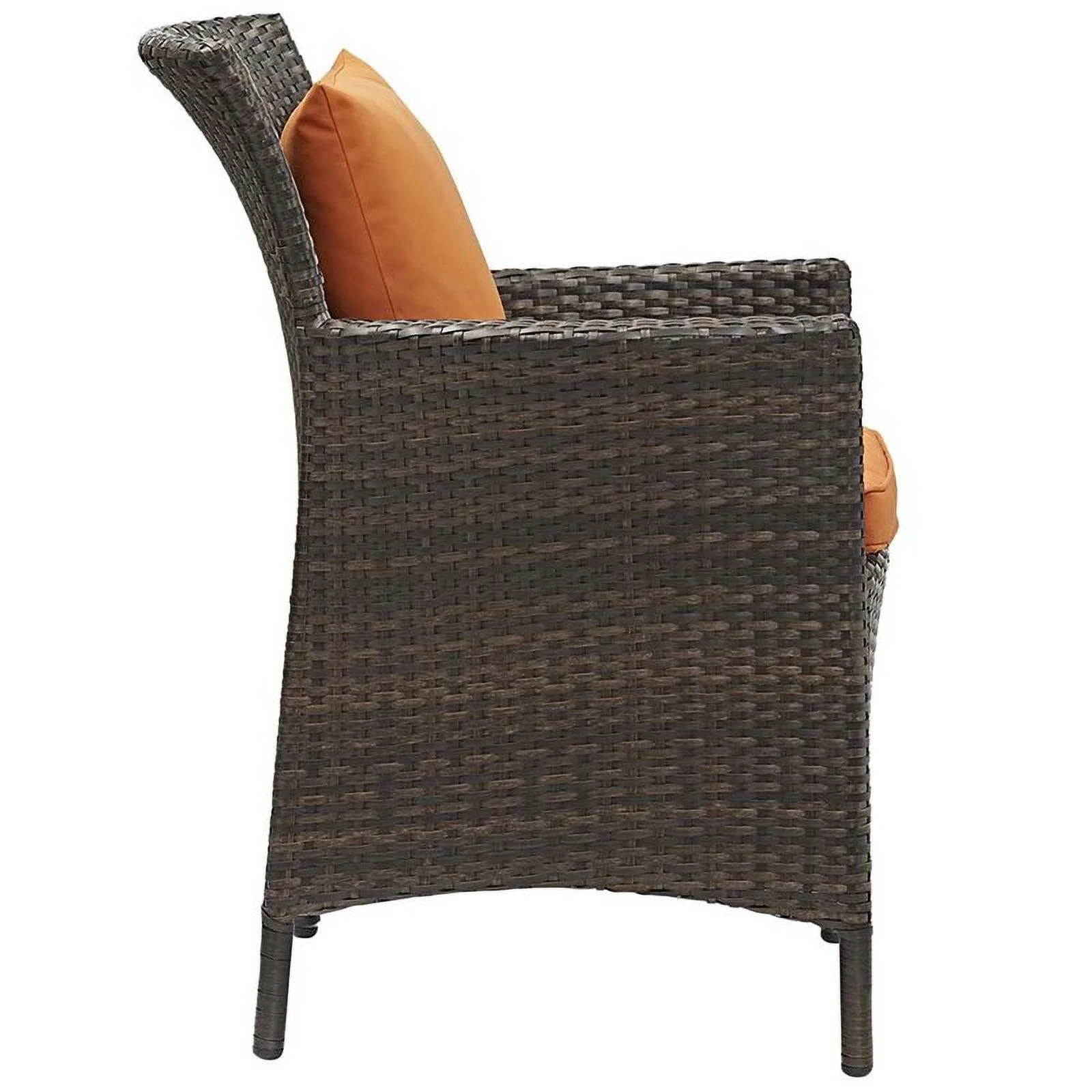 Pemberly Row  Patio Dining Arm Chair in Brown and Orange