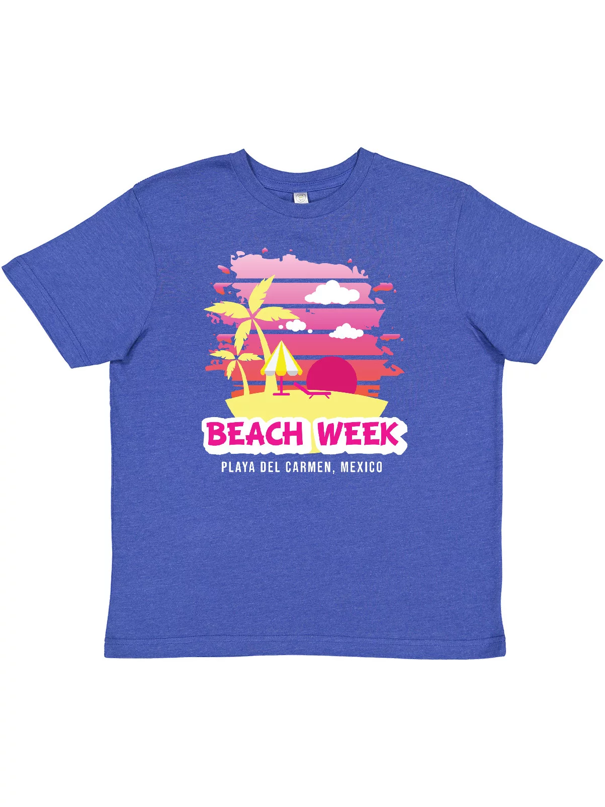 Inktastic Beach Week Playa del Carmen Mexico with Palm Trees Youth T-Shirt