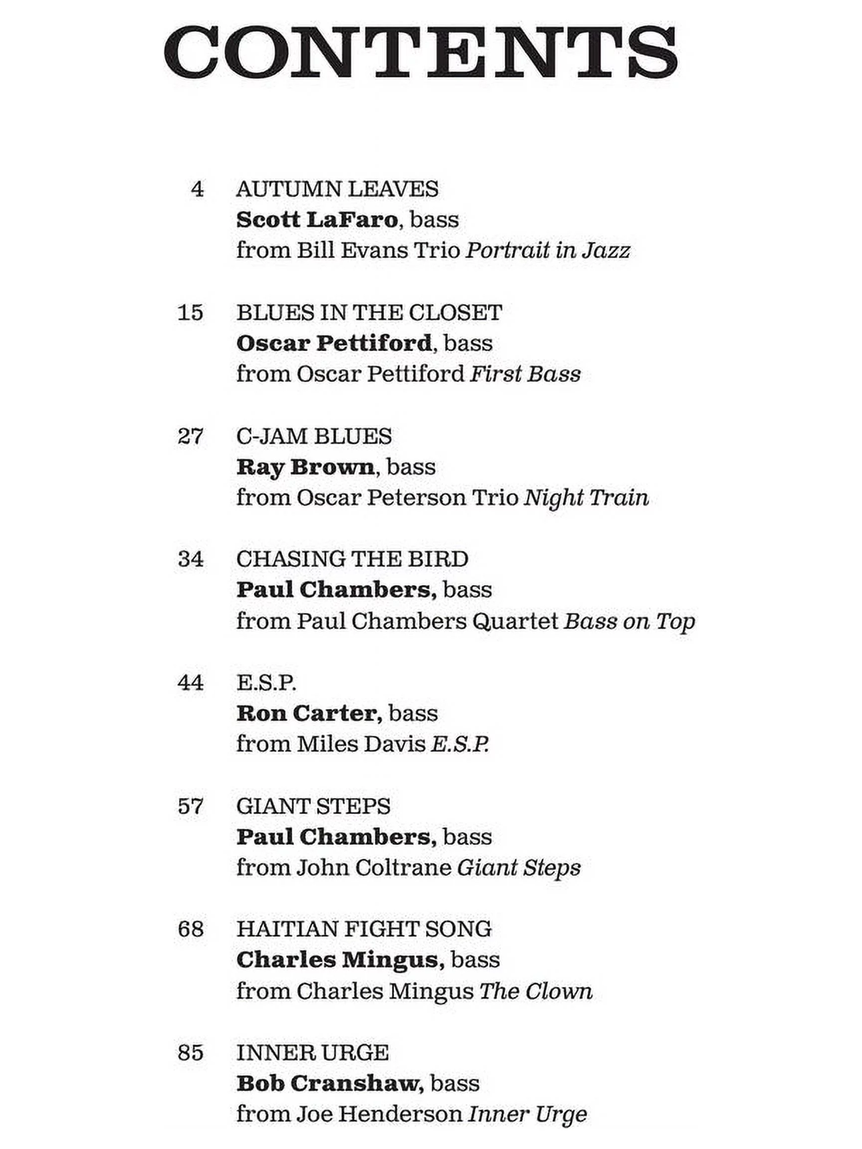 Hal Leonard Jazz Bass Classics