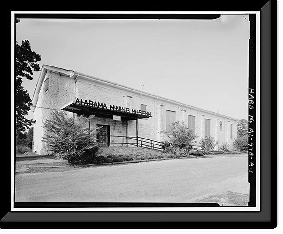 Historic Framed Print, Alabama Mining Museum, Dora School, Gymnasium, Between U.S. 78 & Burlington Northern Railroad, Dora, Walker County, AL, 17-7/8