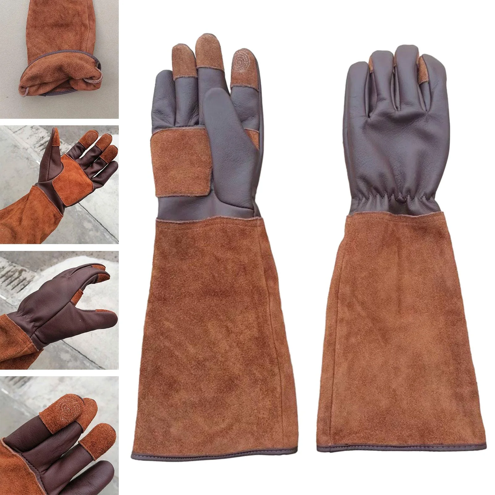 SunniMix Gardening Gloves Anti Stab Breathable Professional PU Leather Garden Gifts Tools L