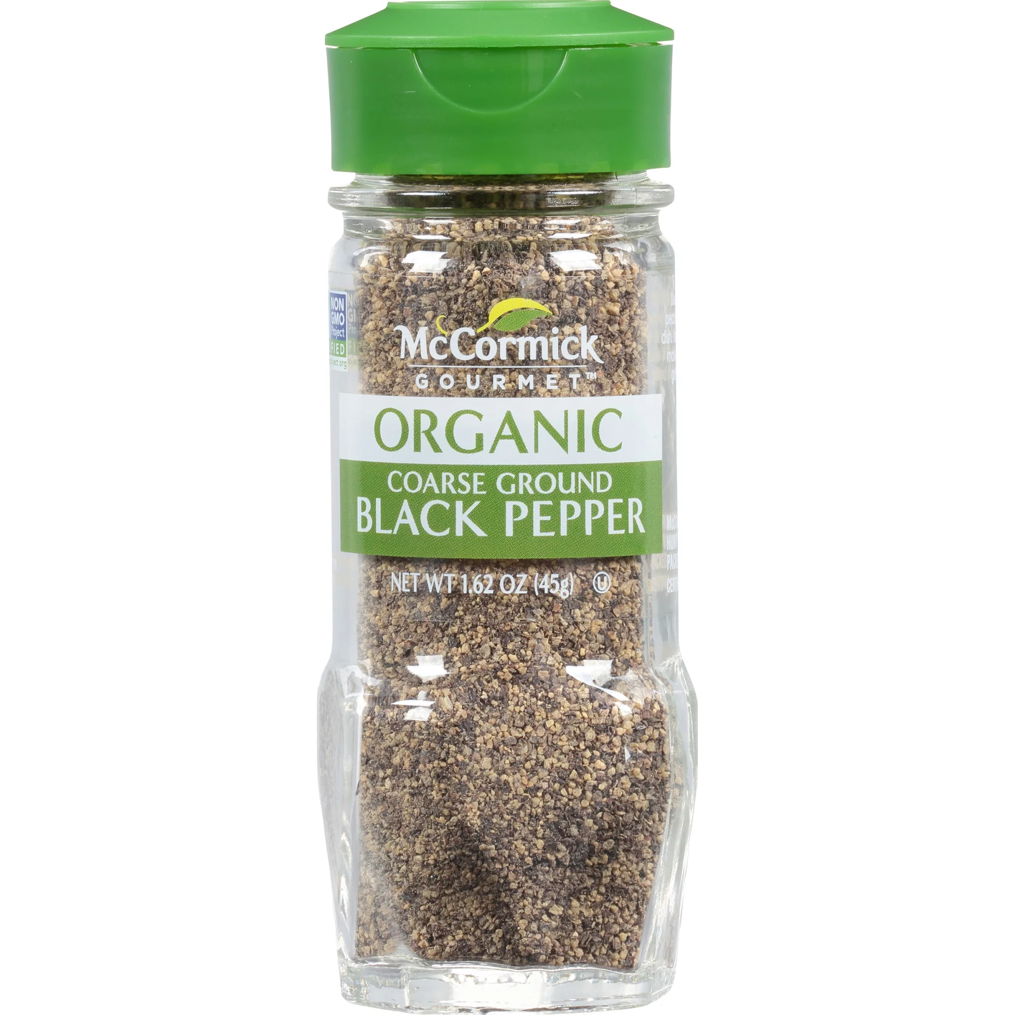 McCormick Gourmet Non-GMO Organic Coarse Ground Black Pepper, 1.62 oz Bottle