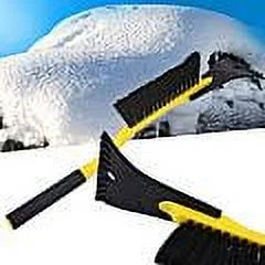 2-in-1 Ice Scraper with Brush for Car Windshield Broom Cleaner