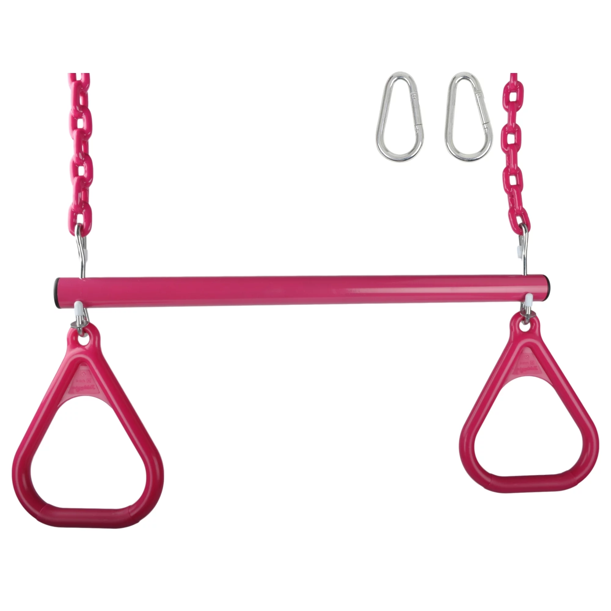 Swing Set Stuff Inc. Trapeze Bar with Rings and Coated Chain (Pink)