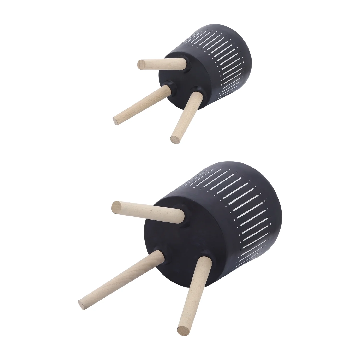 YLtoohoom S/2 10/12” PLANTER W/ WOOD LEGS  NAVY KD