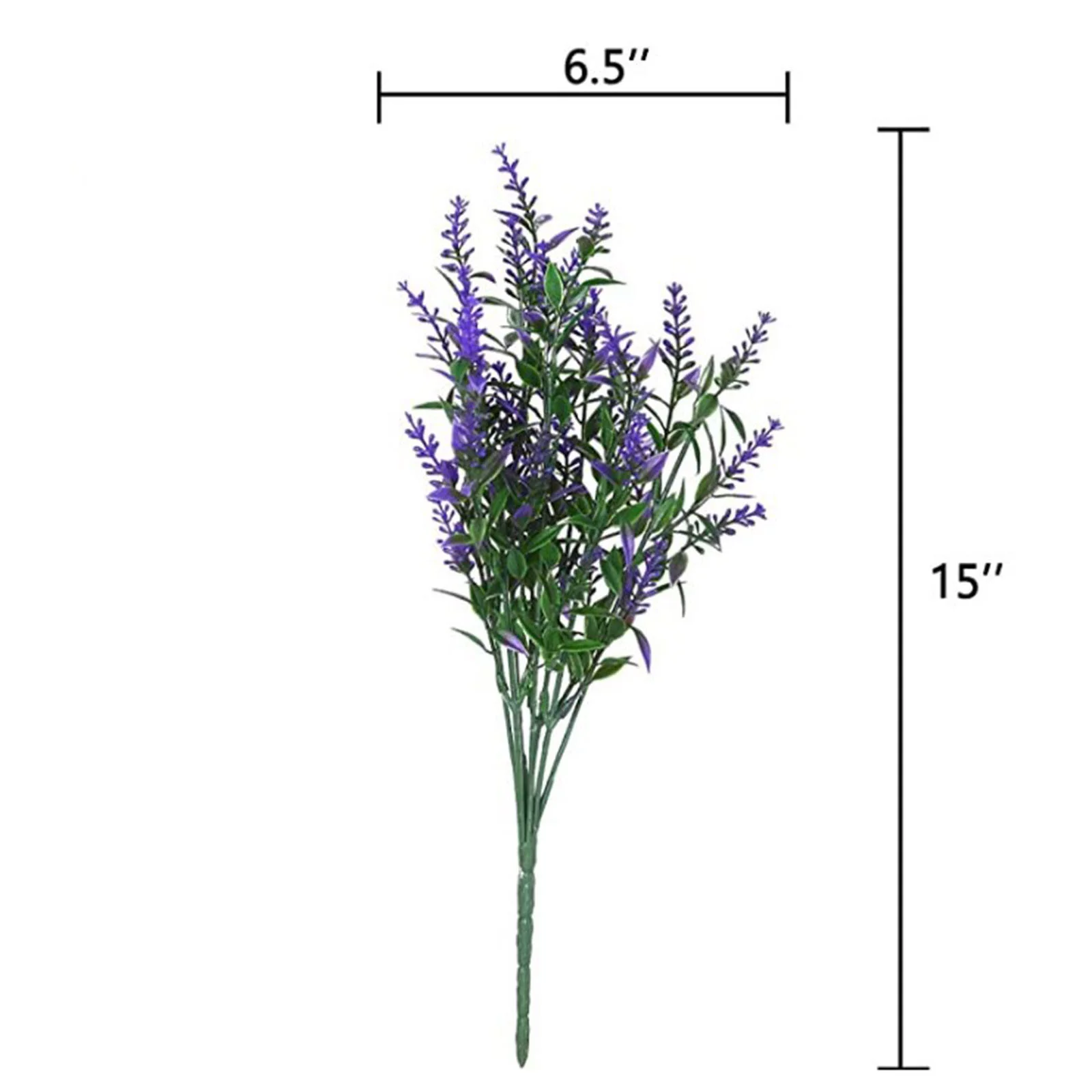 Umitay 8 Bundles Outdoor Artificial Lavender Fake Flowers, Lifelike UV Resistant No Fade Faux Plastic Plants to Brighten up Your Garden Patio Porch Window Box Décor