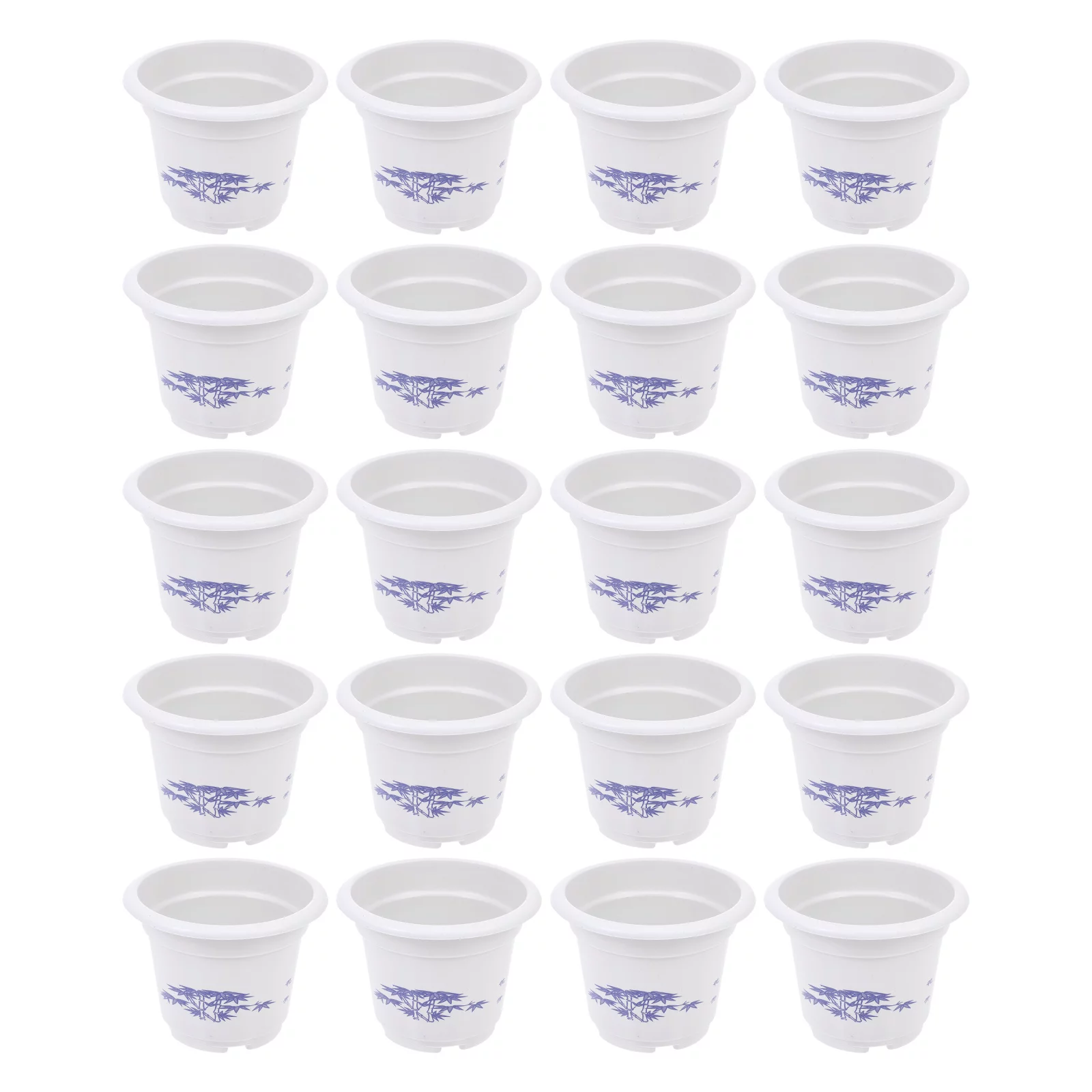 20 Pcs Oval Flower Pot Home Planting Plastic Flowerpot Potted Plants Household Balcony Small Succulent