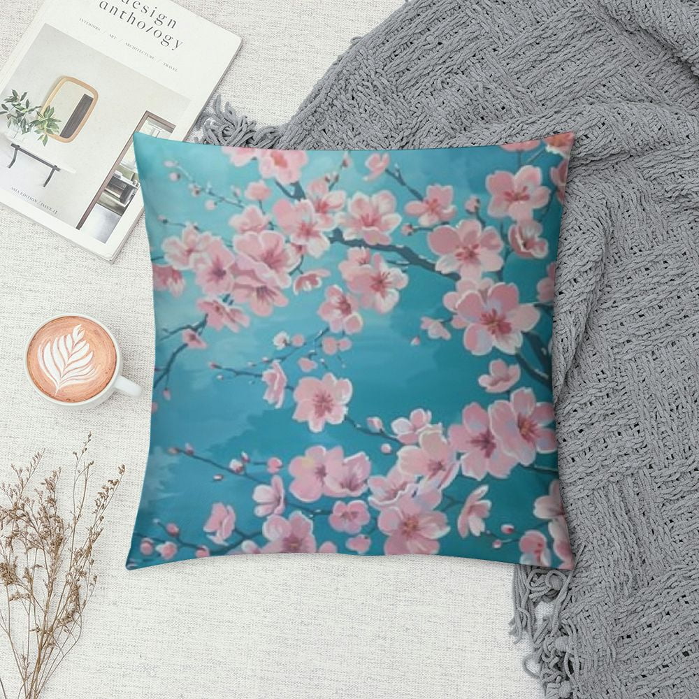 ONETECH Cherry Blossoms Pillow Cover Pink Flowers Plum Branch Cherry Blossom Flower Pillow Case Protector  Decorative Soft Bed Pillowcases for Bedroom,Couch