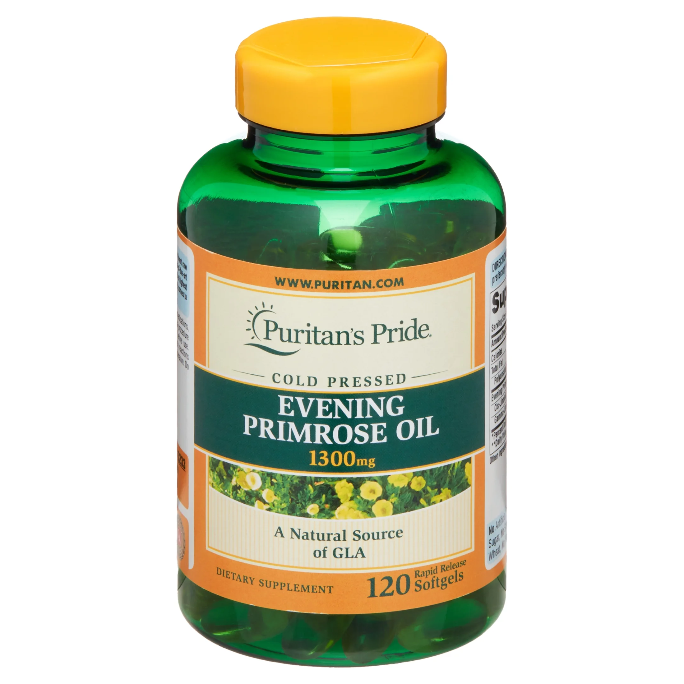 Puritan's Pride Evening Primrose Oil 1300 mg with GLA-120 Softgels