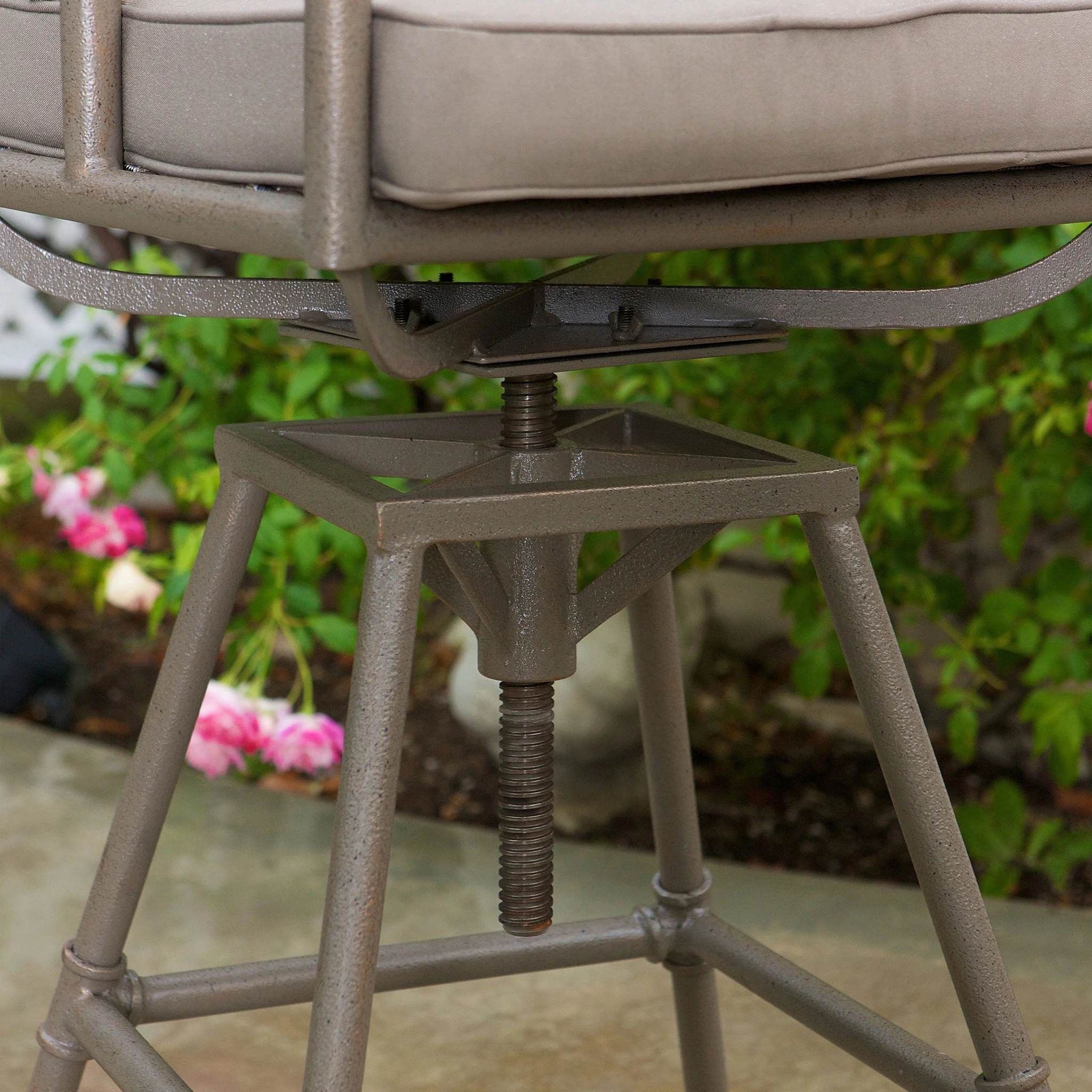 Tallahassee Outdoor Adjustable Height Swivel Bar Stool