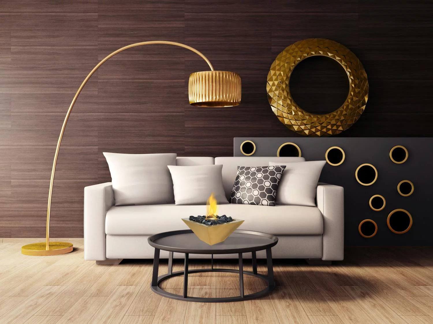 Anywhere Fireplace 90255 Empire Indoor & Outdoor Fireplace, Satin Gold