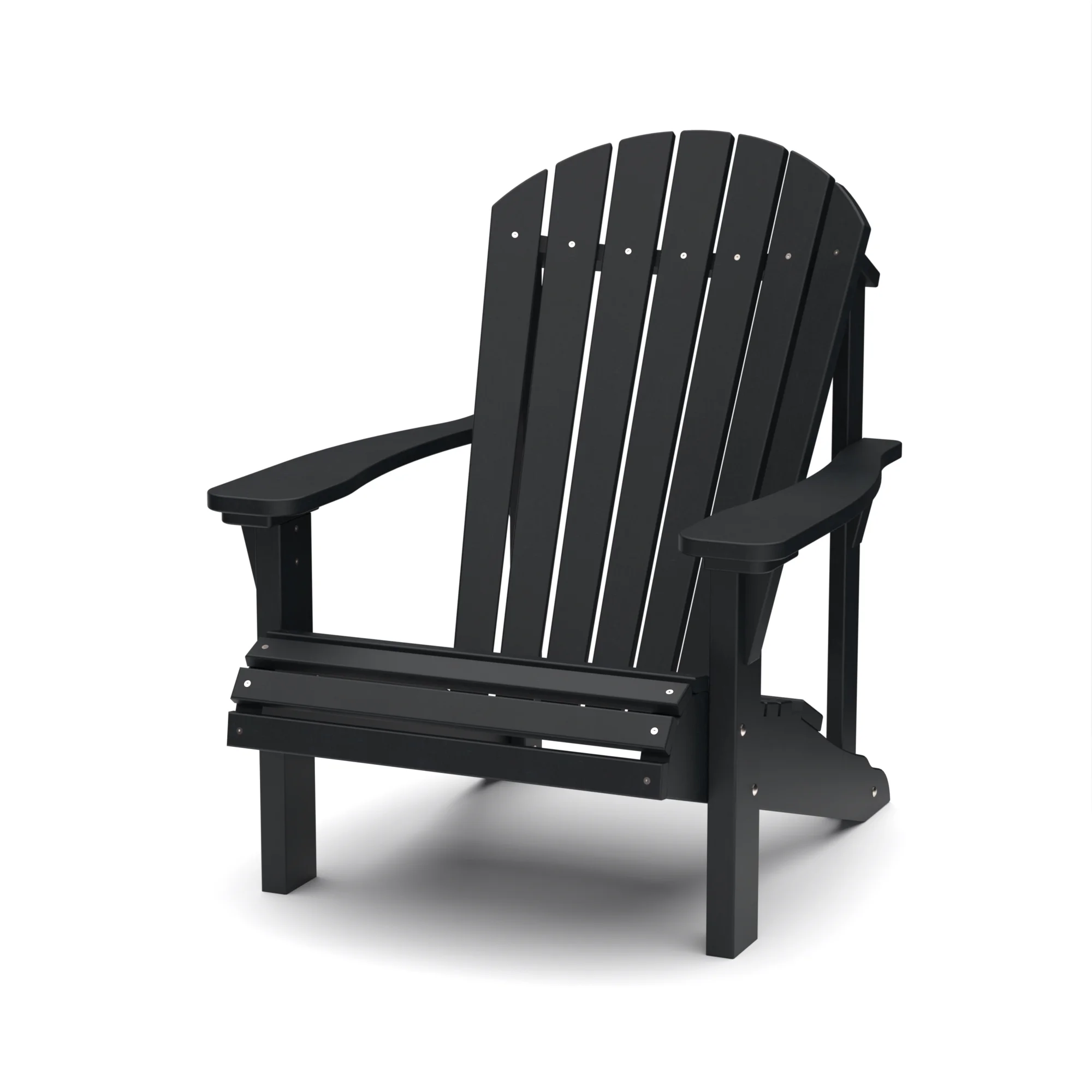 Wildridge Heritage Sunrise Adirondack Chair, Black, Outdoor Weather Resistant Poly Patio Furniture