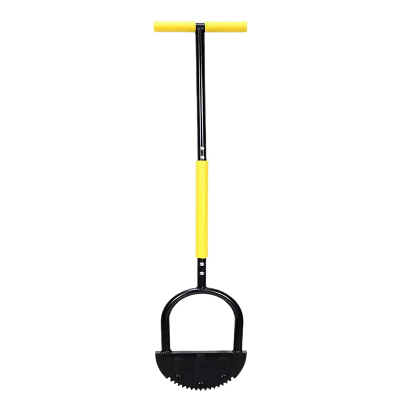 Saw-Tooth Edger 𝐋awn Tool, Half Moon 𝐋awn Edger with T-Grip, Sidewalk Grass Long Handled Step Edger