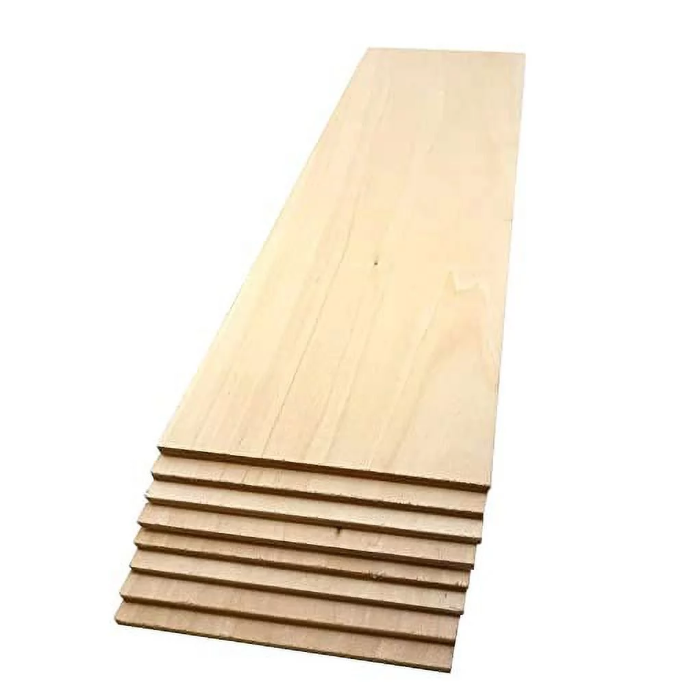 Basswood Craft Boards 1/4 x 4 1/2 x 18 inch (8 Pack) Solid Hardwood Laser Ready