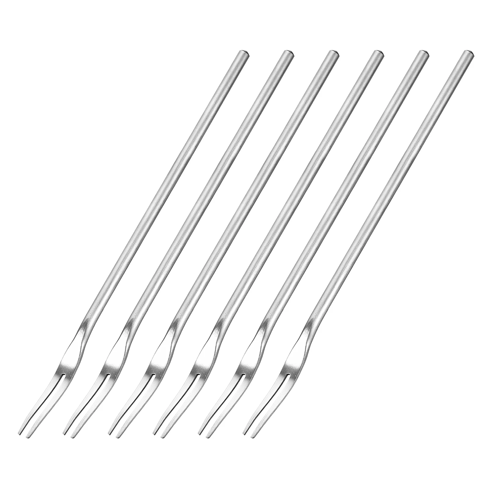 6Pack Stainless Steel Fruit Forks, 8.66 Inch Salad Fruit Tasting Forks  for Birthday Party Wedding