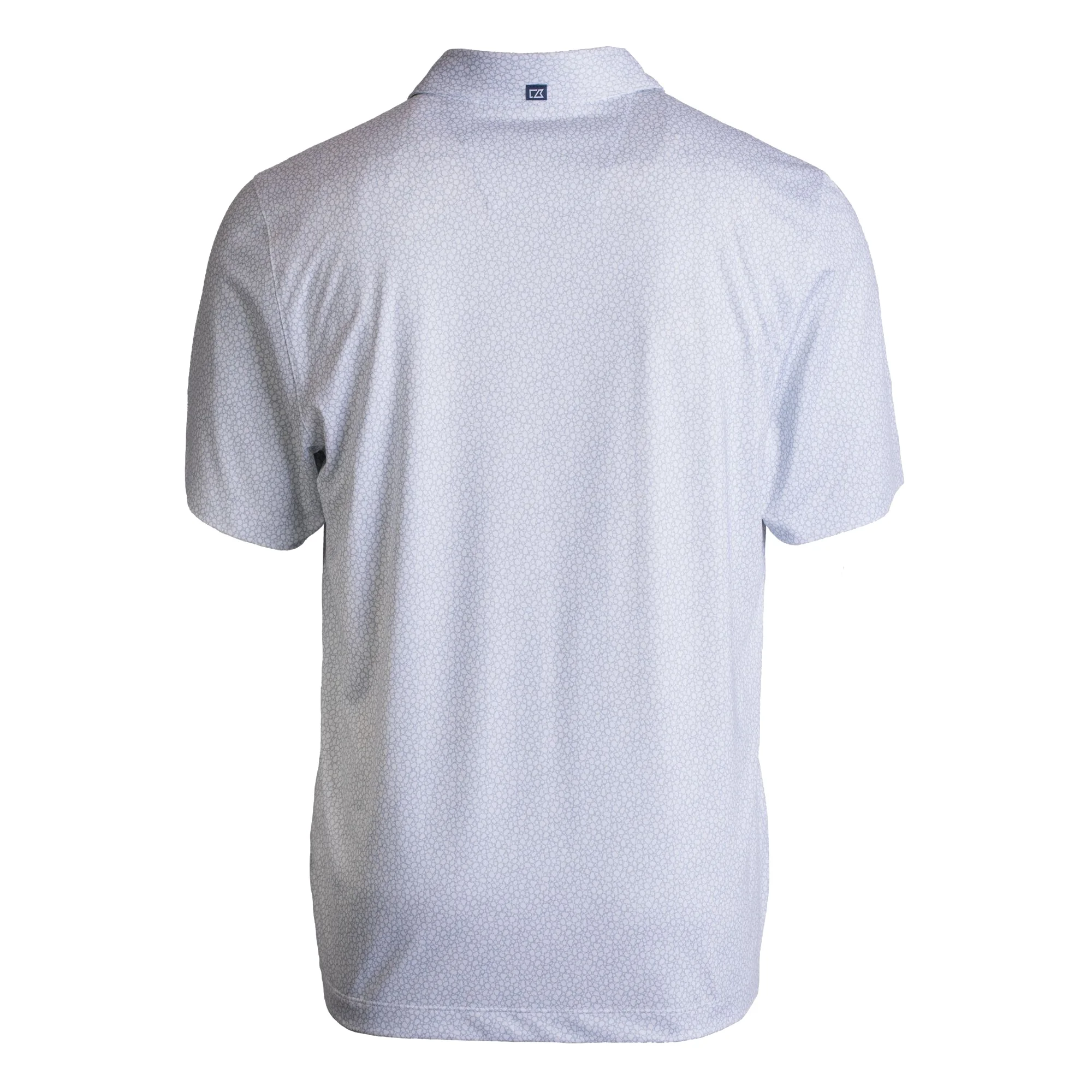 Men's Cutter & Buck White LSU Tigers Pike Eco Pebble Print Stretch Recycled Polo