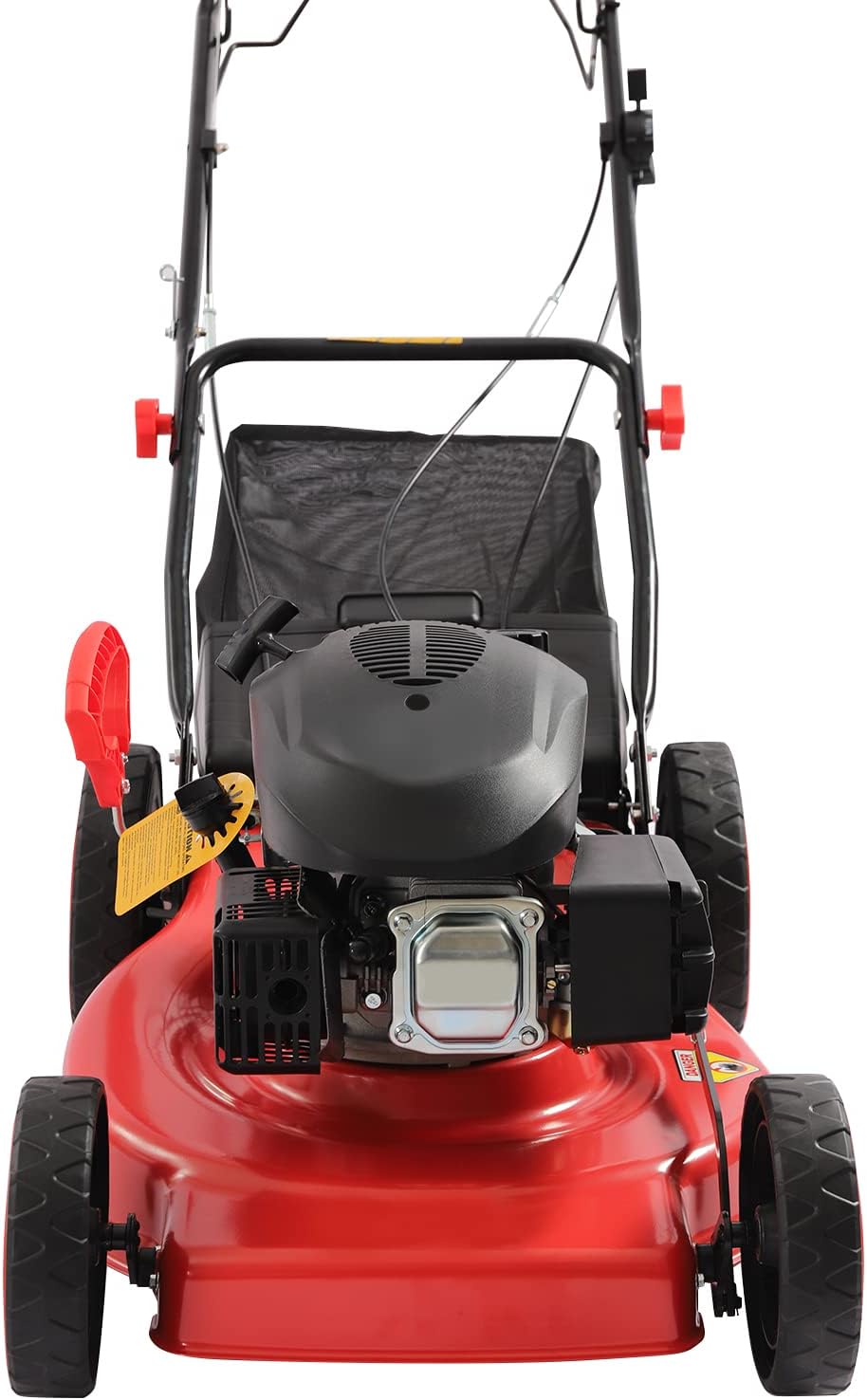 Dina 20 Inch Walk Behind Push Lawn Mower with High Rear Wheels  173CC Gas Engine Self Propelled Lawn Mower  60L Bag+1.6L Fuel Tank  4000W/6HP