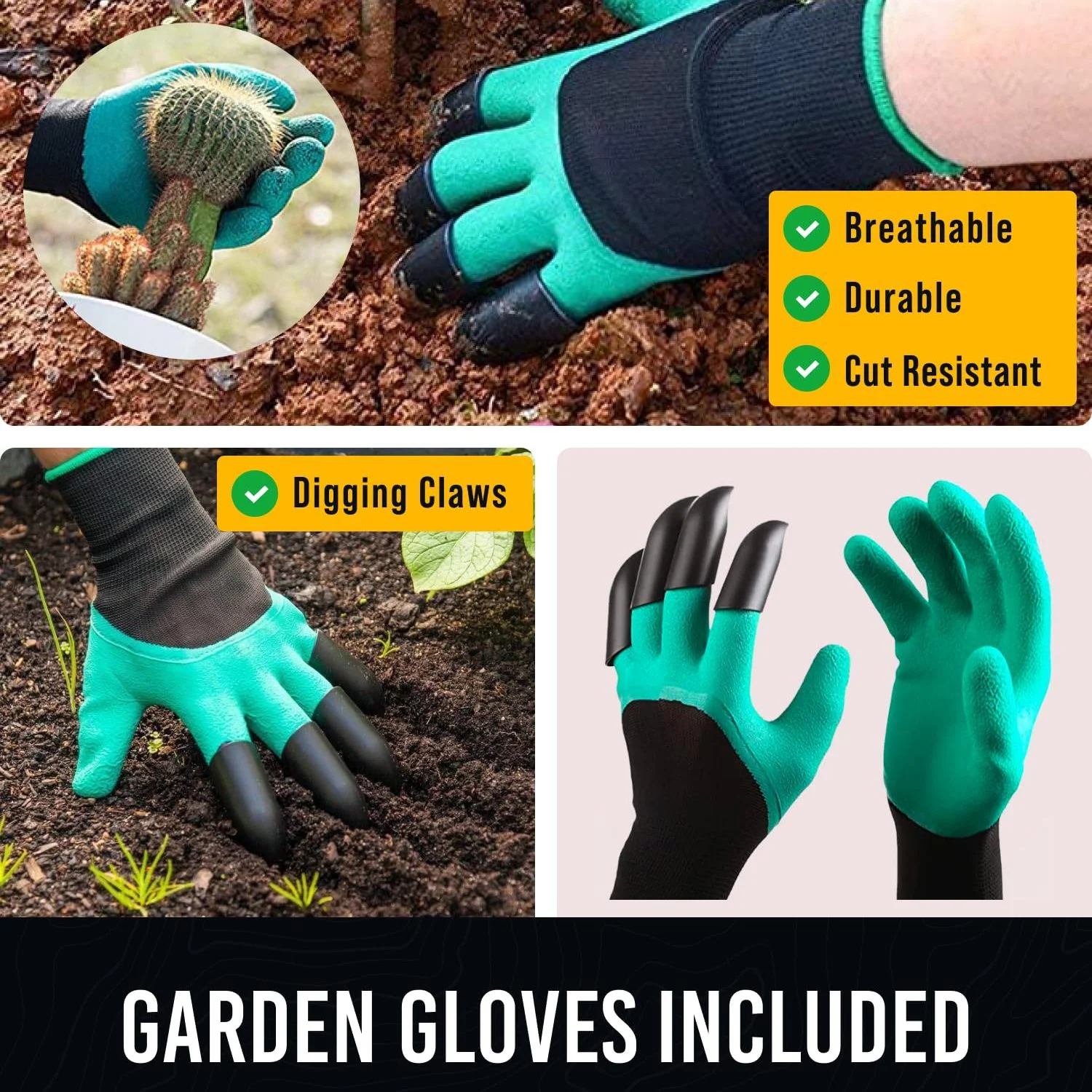 YLtoohoom Essential Garden Tool Set - Heavy Duty  Non-Slip Grip  Ergonomic Gardening  Tools Kit Includes Transplanter  Trowel  Rake  Bag  and Gloves