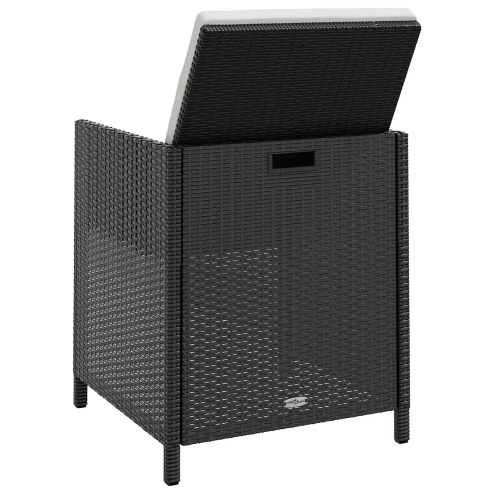 Carevas 5 Piece Patio Dining Set Poly Rattan and Acacia Wood Black