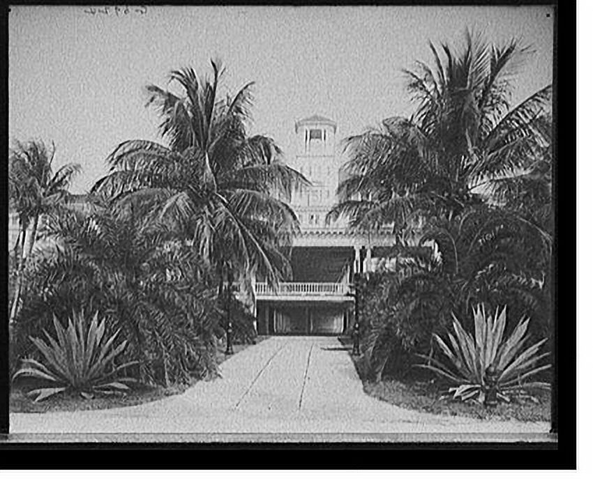 Historic Framed Print, [Palm Beach, Fla., main entrance to the Royal Poinciana], 17-7/8