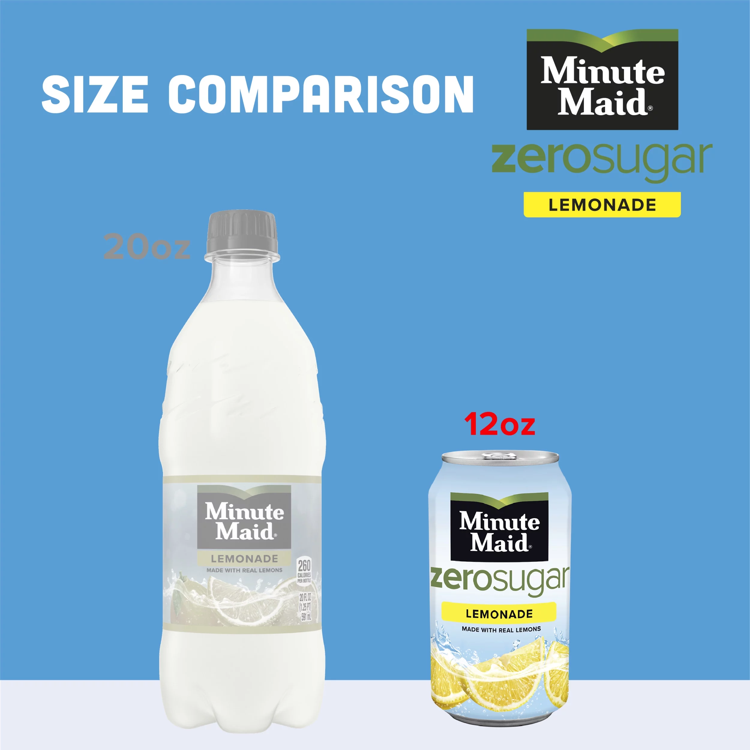 Minute Maid Zero Sugar Lemonade Fruit Juice, 12 fl oz, 12 Cans