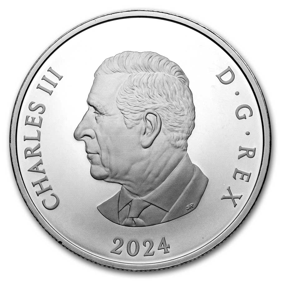 2024 Canada Silver $20 Sapphire Jubilee Snowflake Brooch