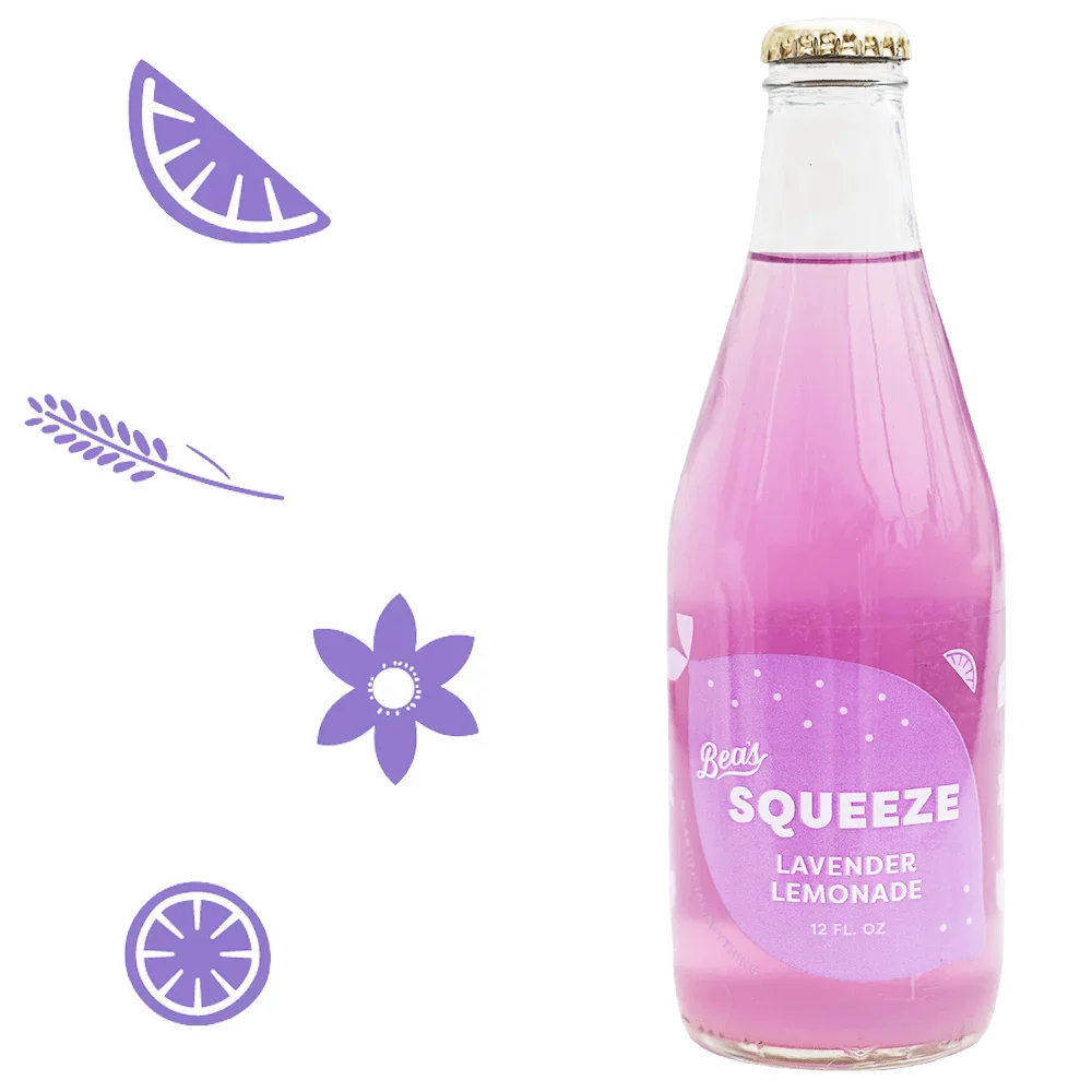 Bea's Squeeze Classic Cane Sugar Lavender Lemonade, 12-Pack Case 12 fl. oz. Bottles