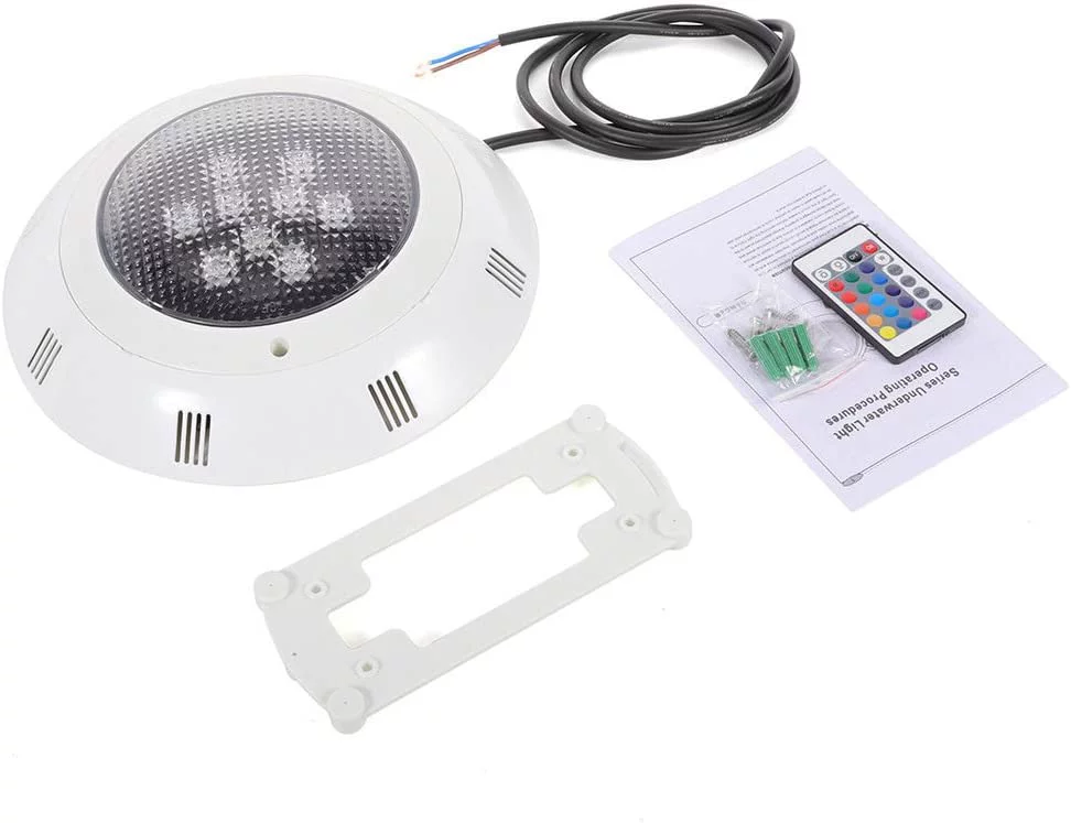 24W RGB LED Underwater Fountain Swimming Pool Light Waterproof Lamp w/ Remote