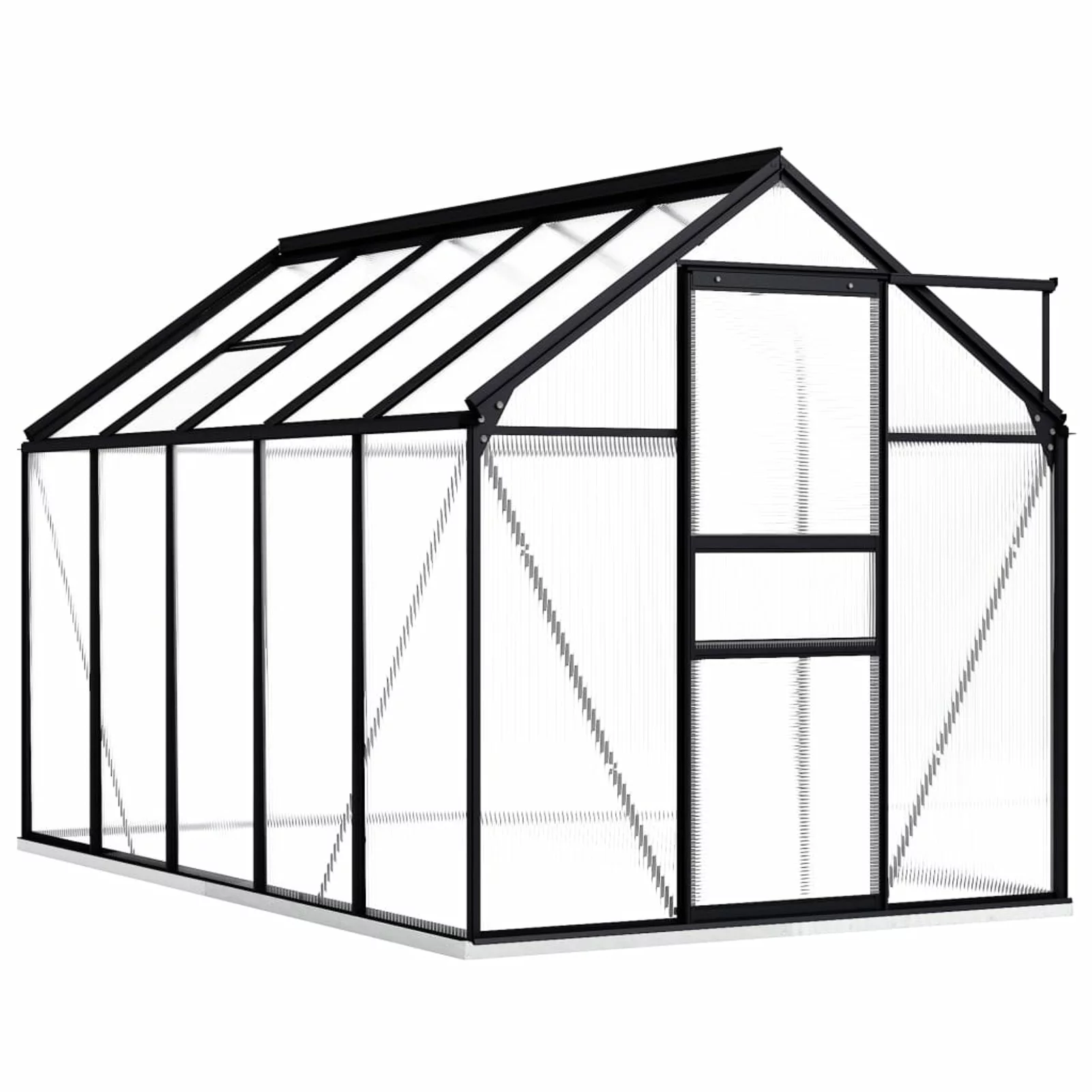Anself Greenhouse with Base Frame Anthracite Aluminum 63.4 ft²