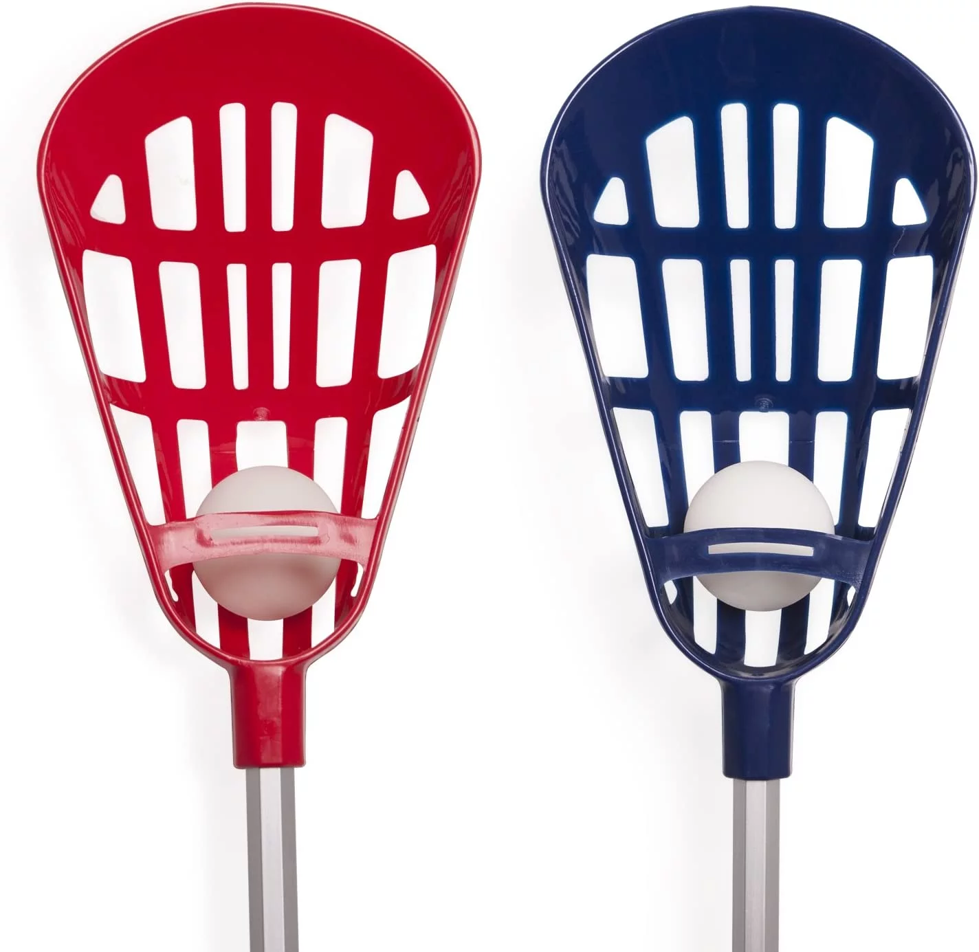 Soft Lacrosse Set: Training Equipment for Boys, Girls, Kids, Youth and Amateur Athletes - 12 Aluminum Sticks and 6 Vinyl Balls for Indoor Outdoor Use