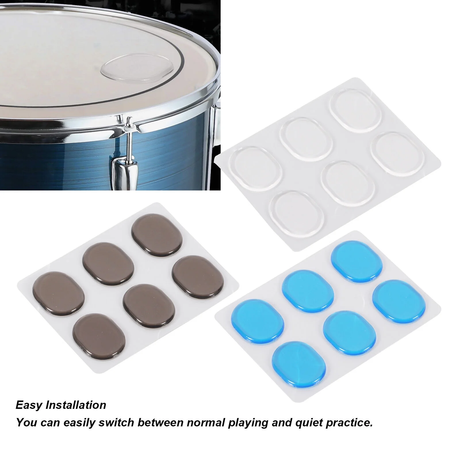 4 Sets Drum Dampener Silicone Damping Control Pad Silencer Instrument ECA