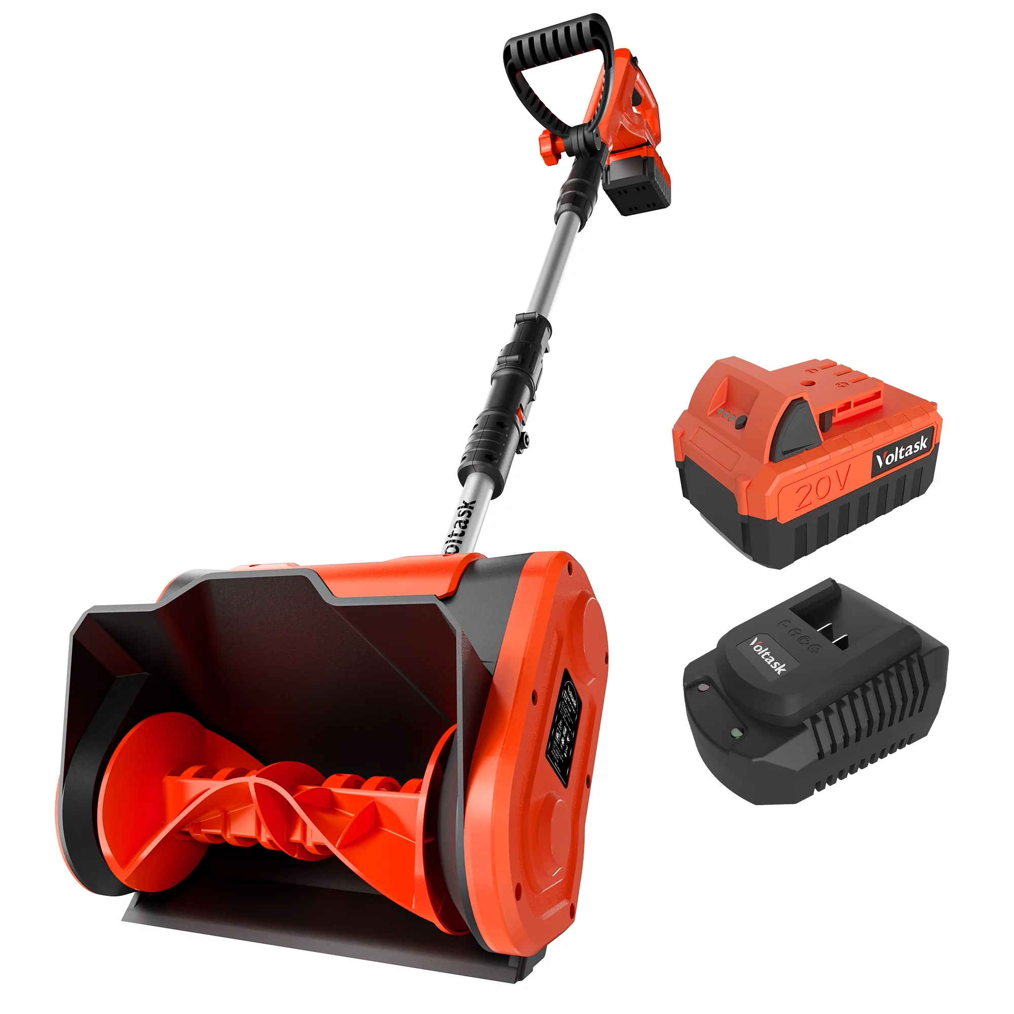 VOLTASK  20V 10-Inch Cordless Snow Shovel Lightweight, Battery & Quick Charger Included