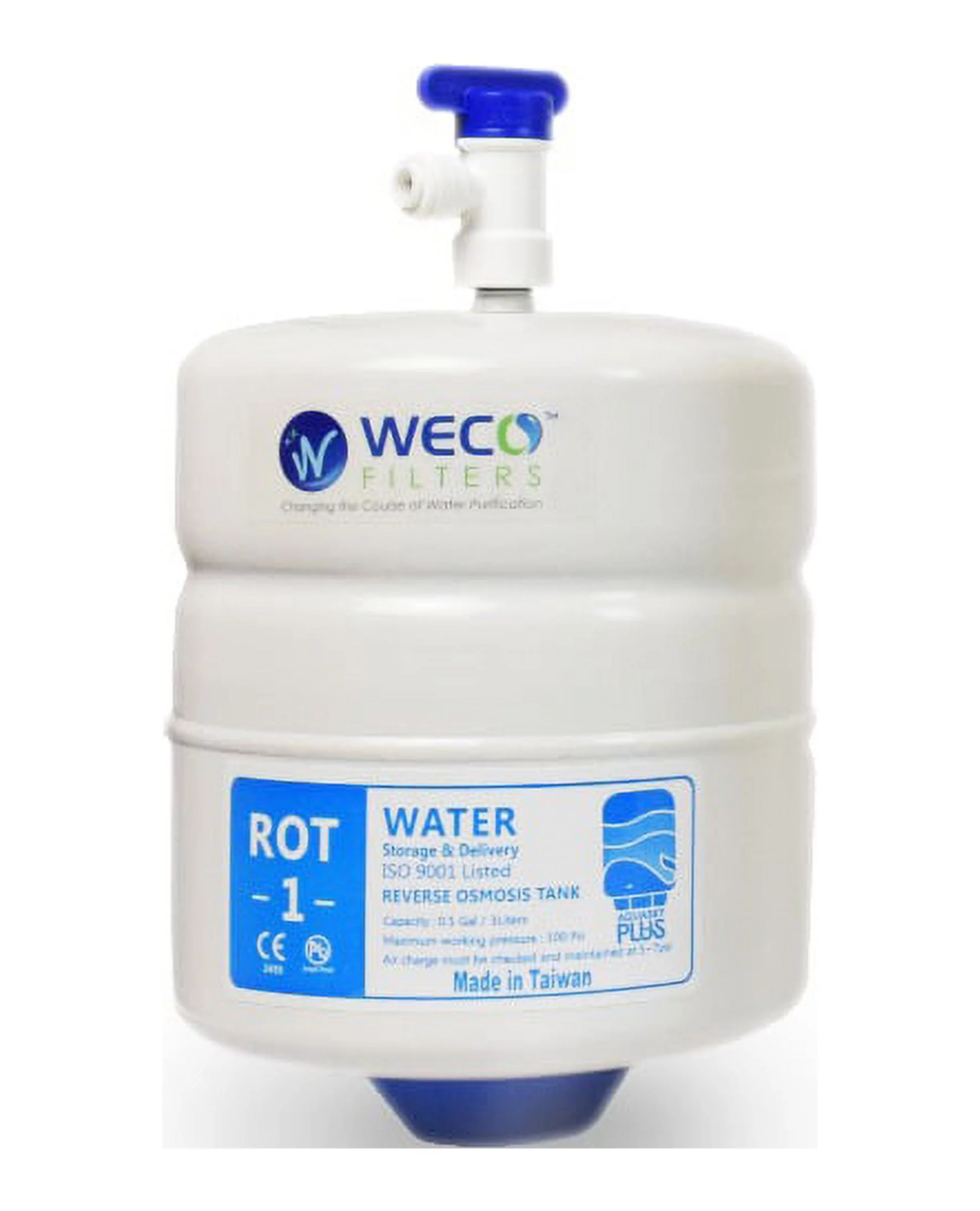 Aquasky Plus ROT-1 Reverse Osmosis Water Storage Tank - Total Capacity 1.0 Gal & appx. 0.6Gal Usable Capacity