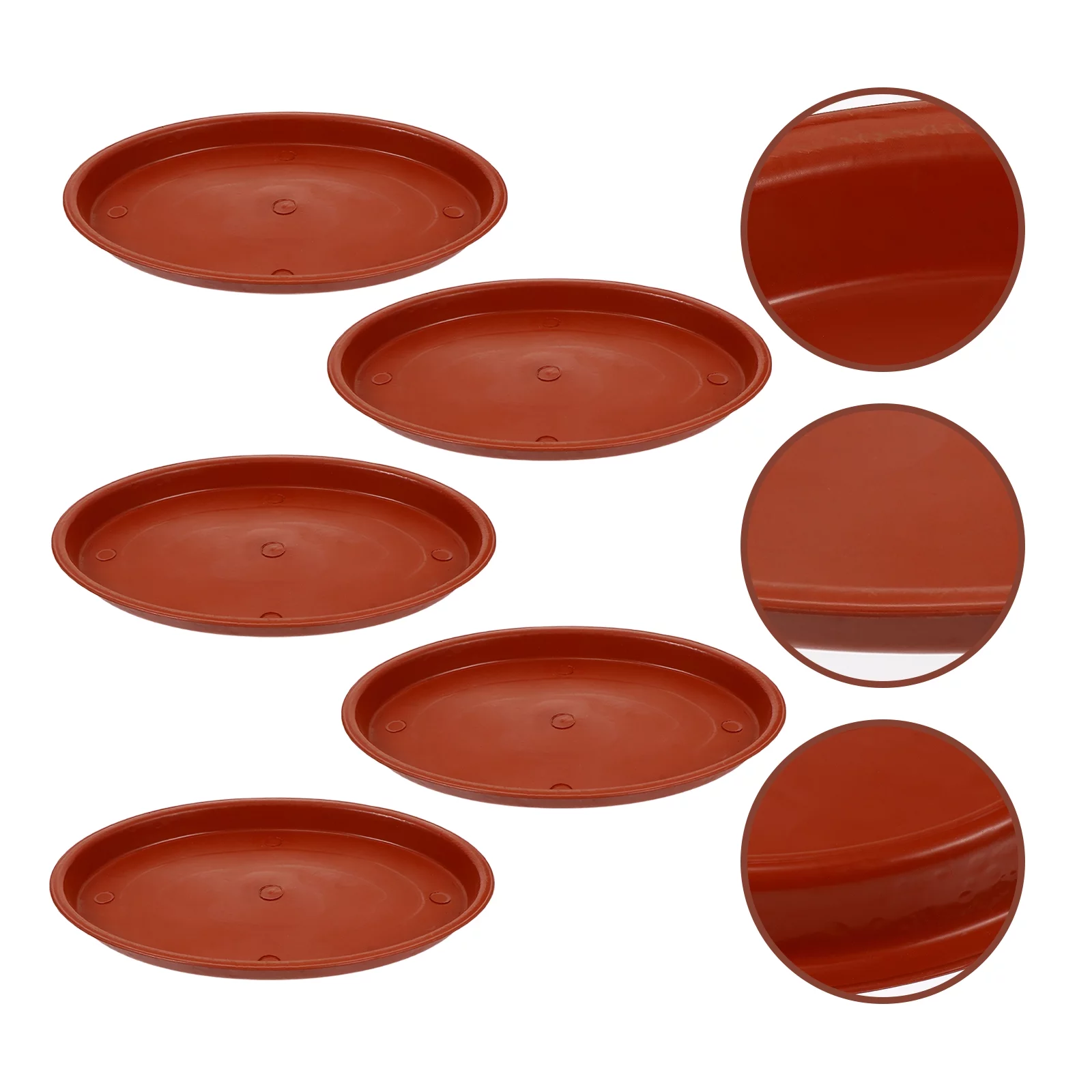 Gongxipen 5pcs Plastic Flowerpot Trays Flowerpot Baseplates Oval Plant Pot Trays Red