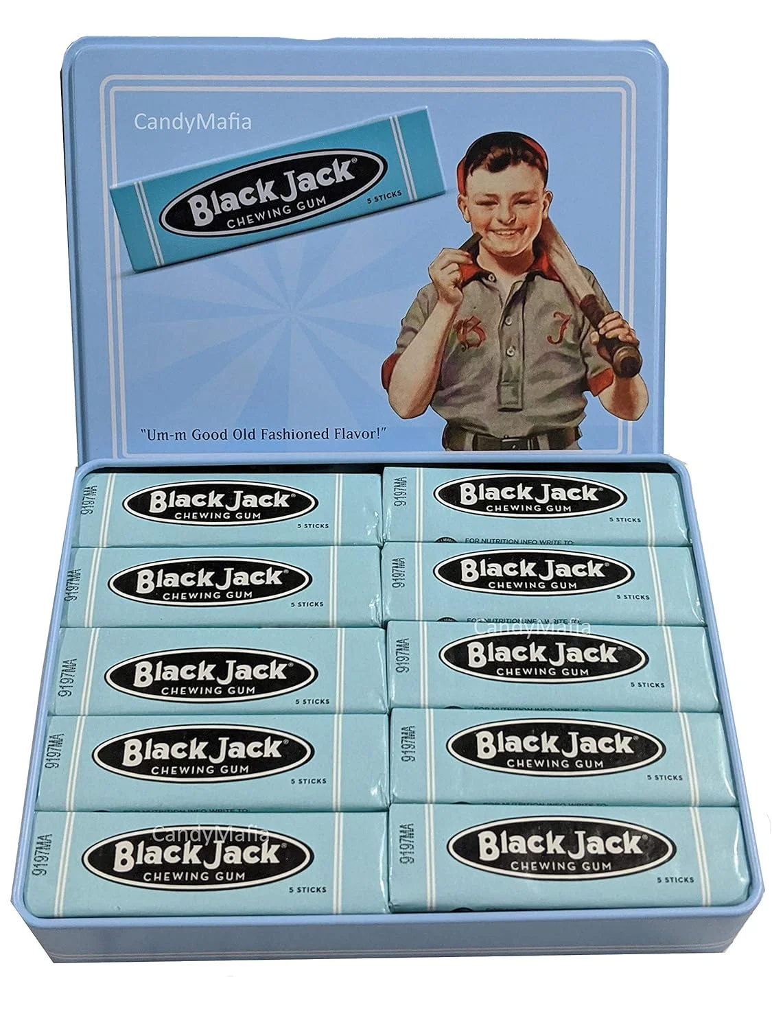Blackjack Chewing Gum Tin  3-Pack of 10 Pieces Each in llectible Can -