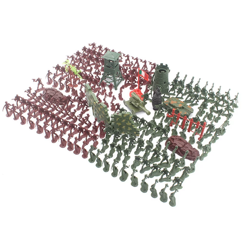 NUOLUX 238Pcs Mini Plastic Soldiers Figures Static Model Men Figures Accessories Play Set for Kids