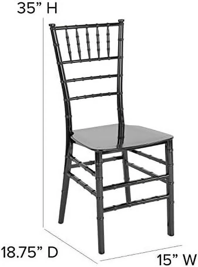 TJUNBOLIFE Mahogany Stackable Resin Chiavari Chair
