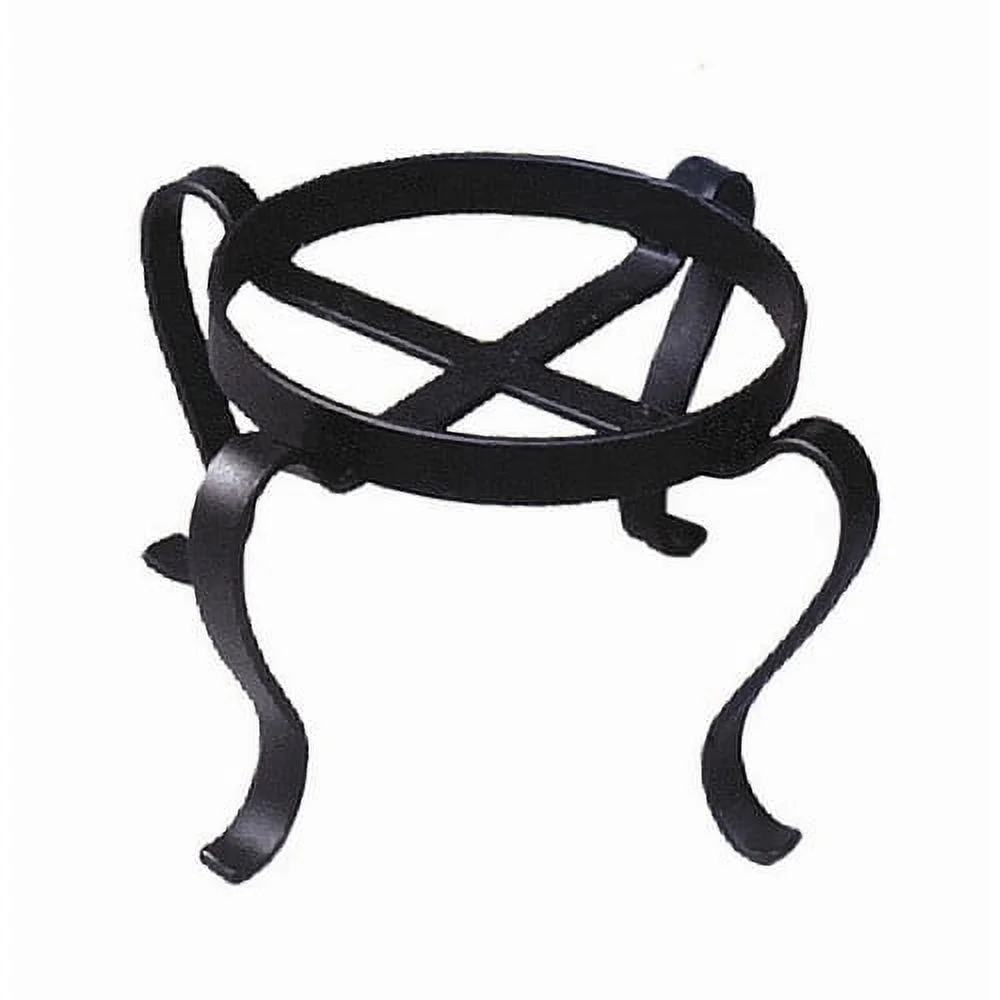 17 In. Tall Black Powder Coat Iron Small Helix I Flowerpot Plant Base Stand