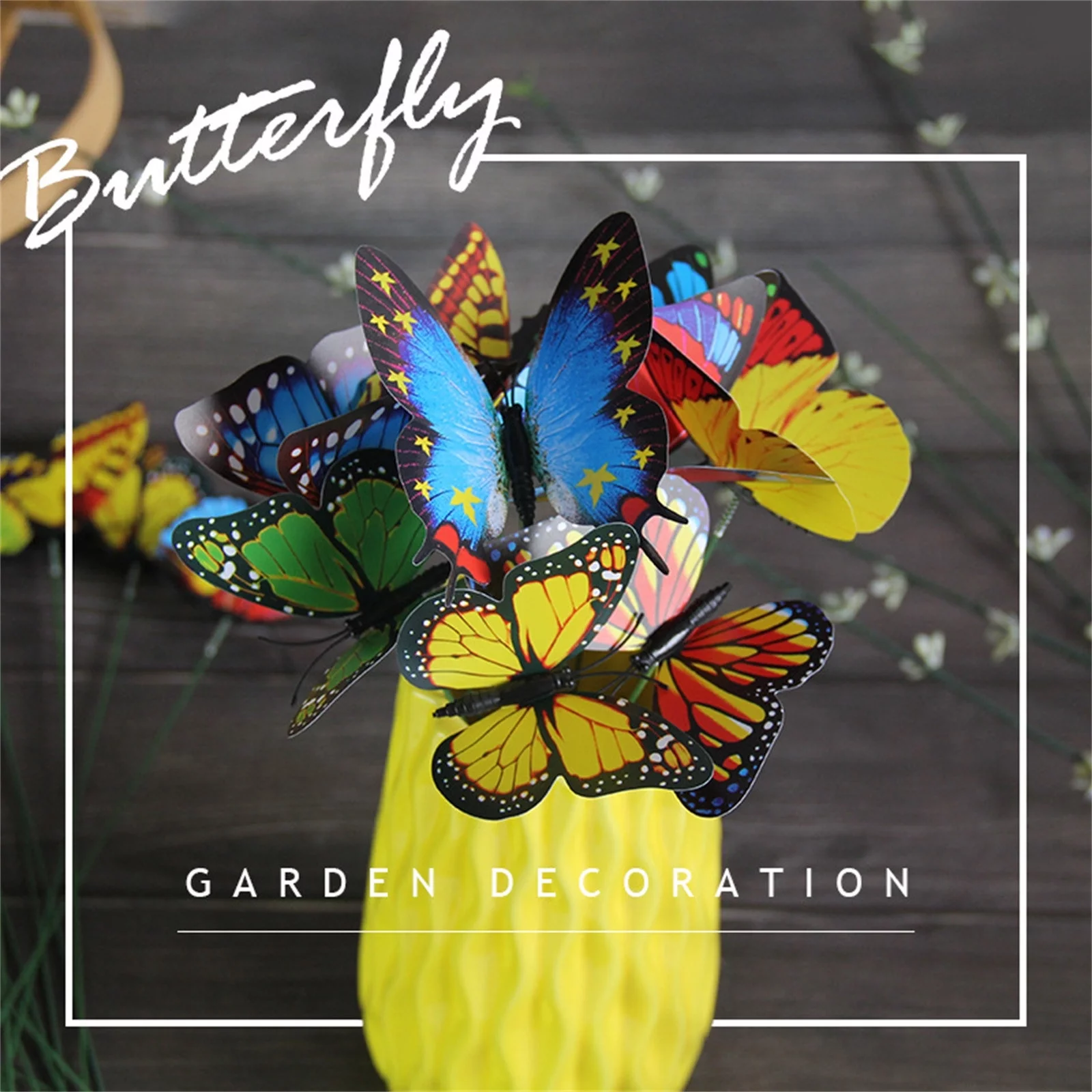50pcs Butterfly Stakes Outdoor Yard Planter Flower Pot Bed Garden Decor Butterflies Decorations,Fairy Garden Accessories Gardening Gifts