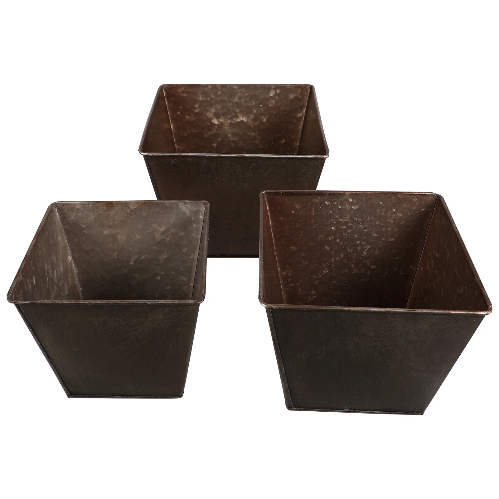 3pcs Square Creative Plant Pot  Planter Antique Iron Flower Bucket