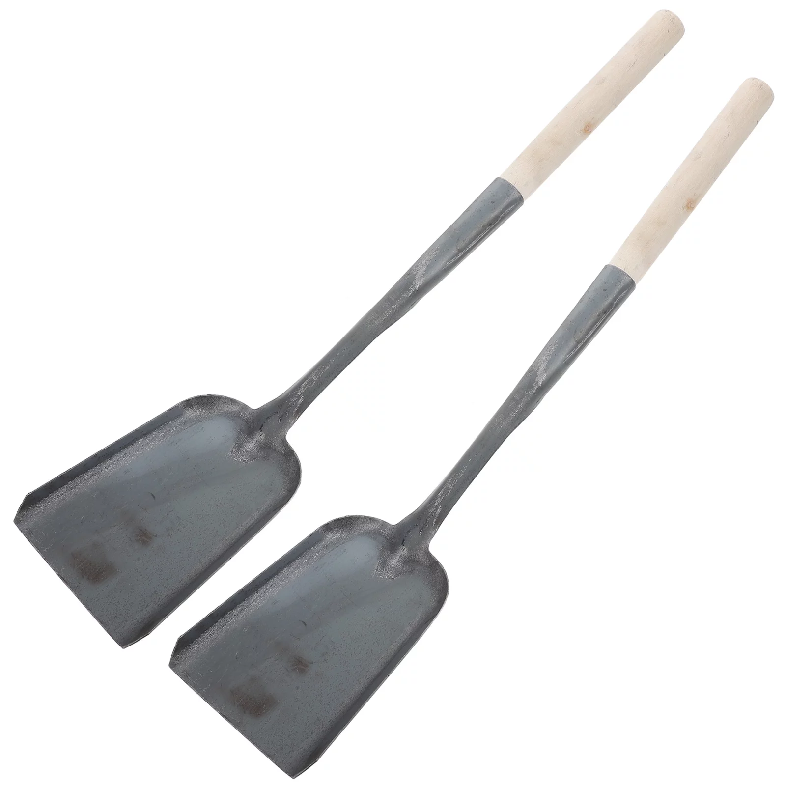 Qumonin 2Pcs Fireplace & Outdoor Shovel with Wood Handle for Cleaning Garden, Car & Snow