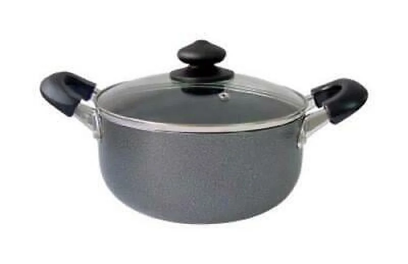 1 PC Bene Casa Aluminum Dutch Oven with Glass Lid 3.06 qt Black