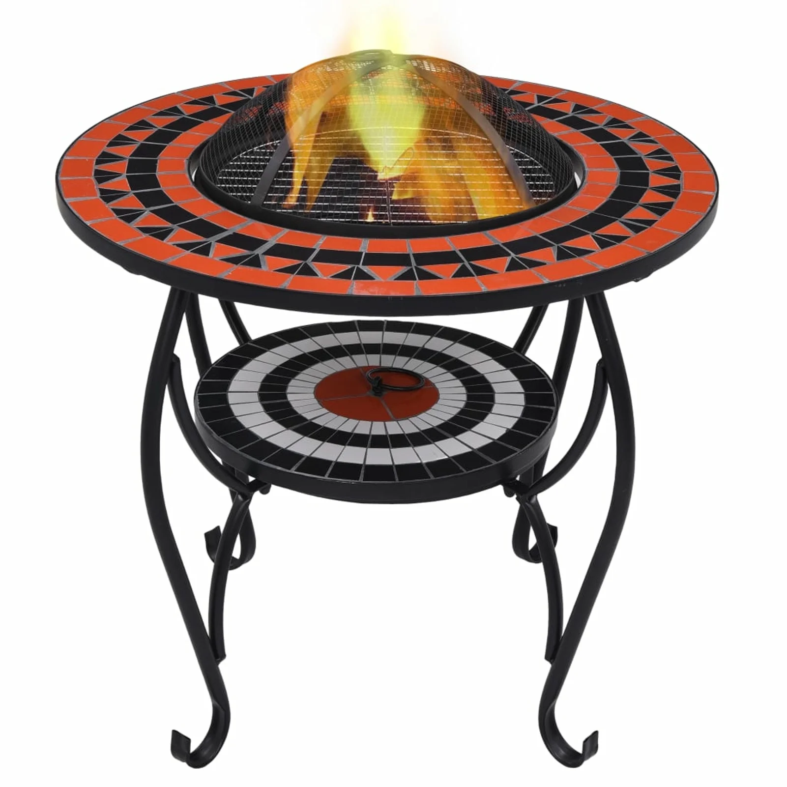 Uteam Ceramic Fire Pit Table in Terracotta White 26.8