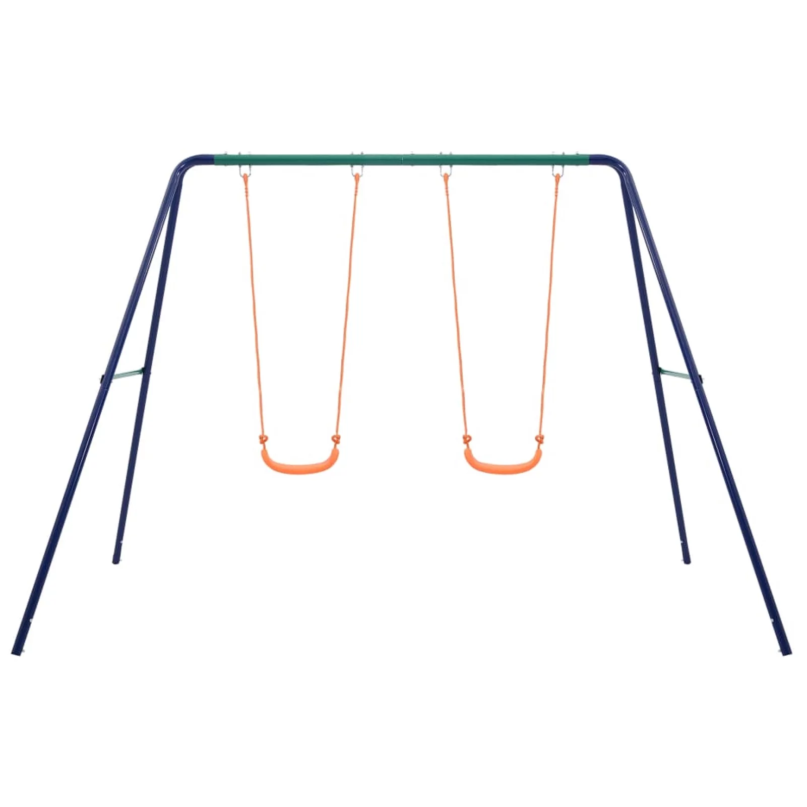 Anself Swing Set with 2 Seats Outside Playground 2 Singe Swing Steel Frame Children Patio Playground Swing Set 107.2 x 61.4 x 70.9 Inches (W x D x H)