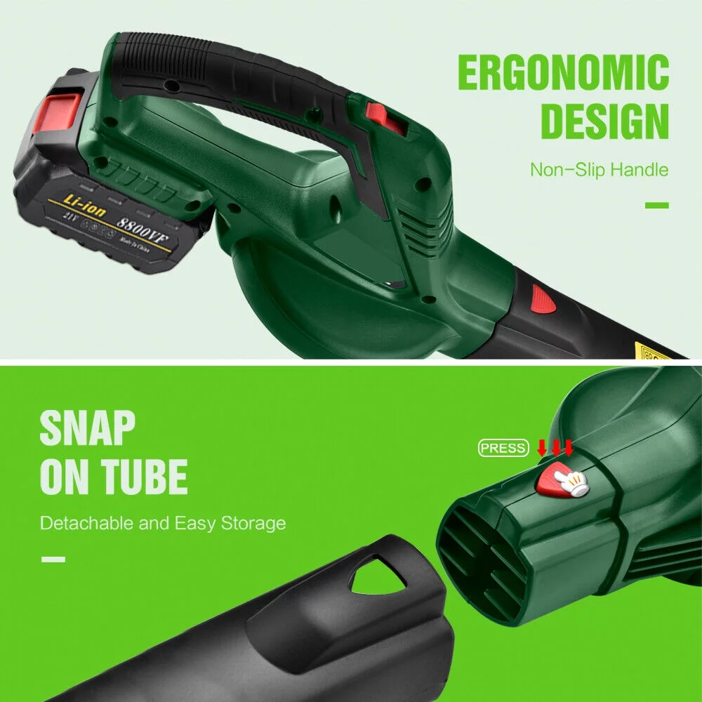 JLLOM Rechargeable Leaf Blower - 20V Handheld Blower for Lawn Care and Outdoor Cleaning