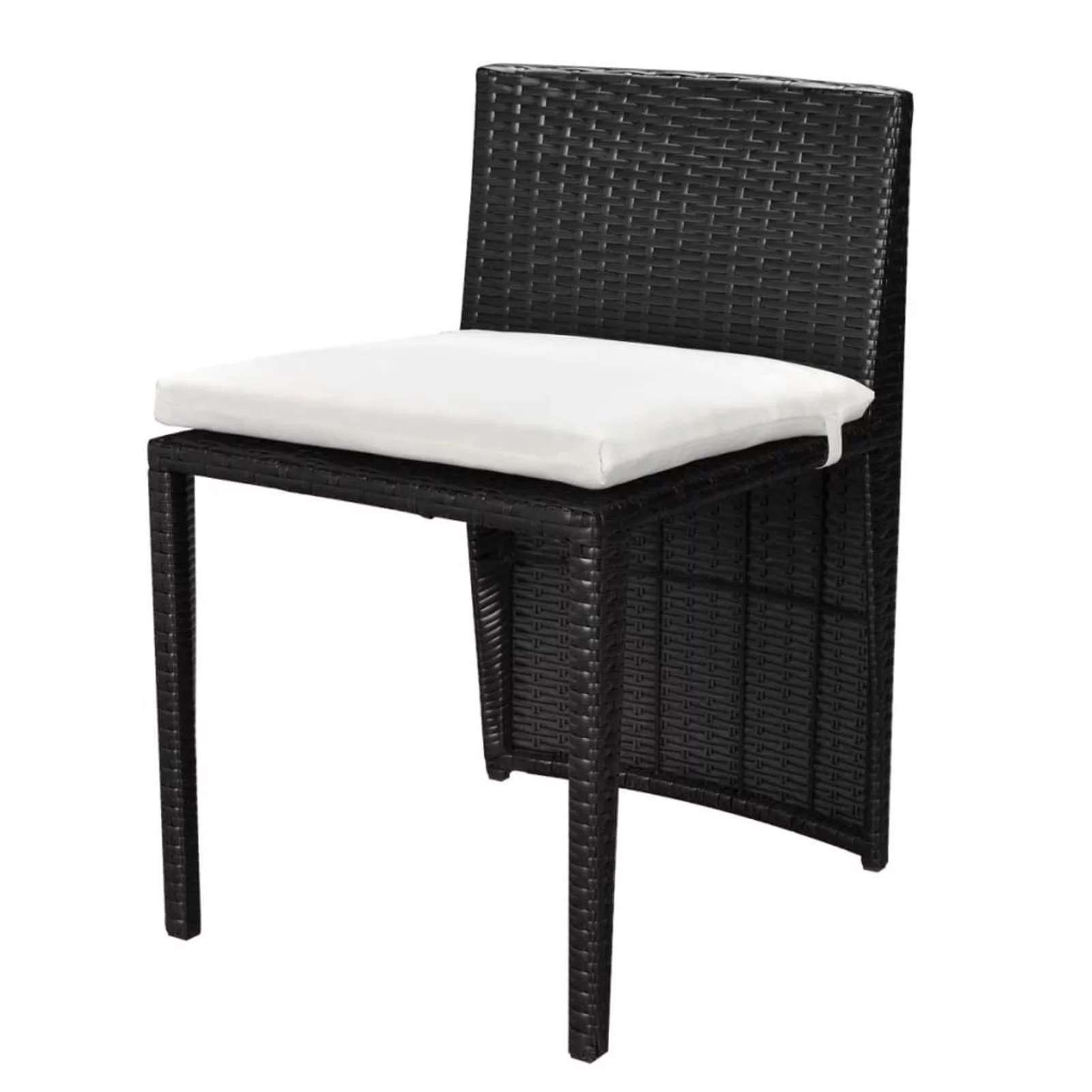 Aibecy 3 Piece Bistro Set with Cushions Poly Rattan Black
