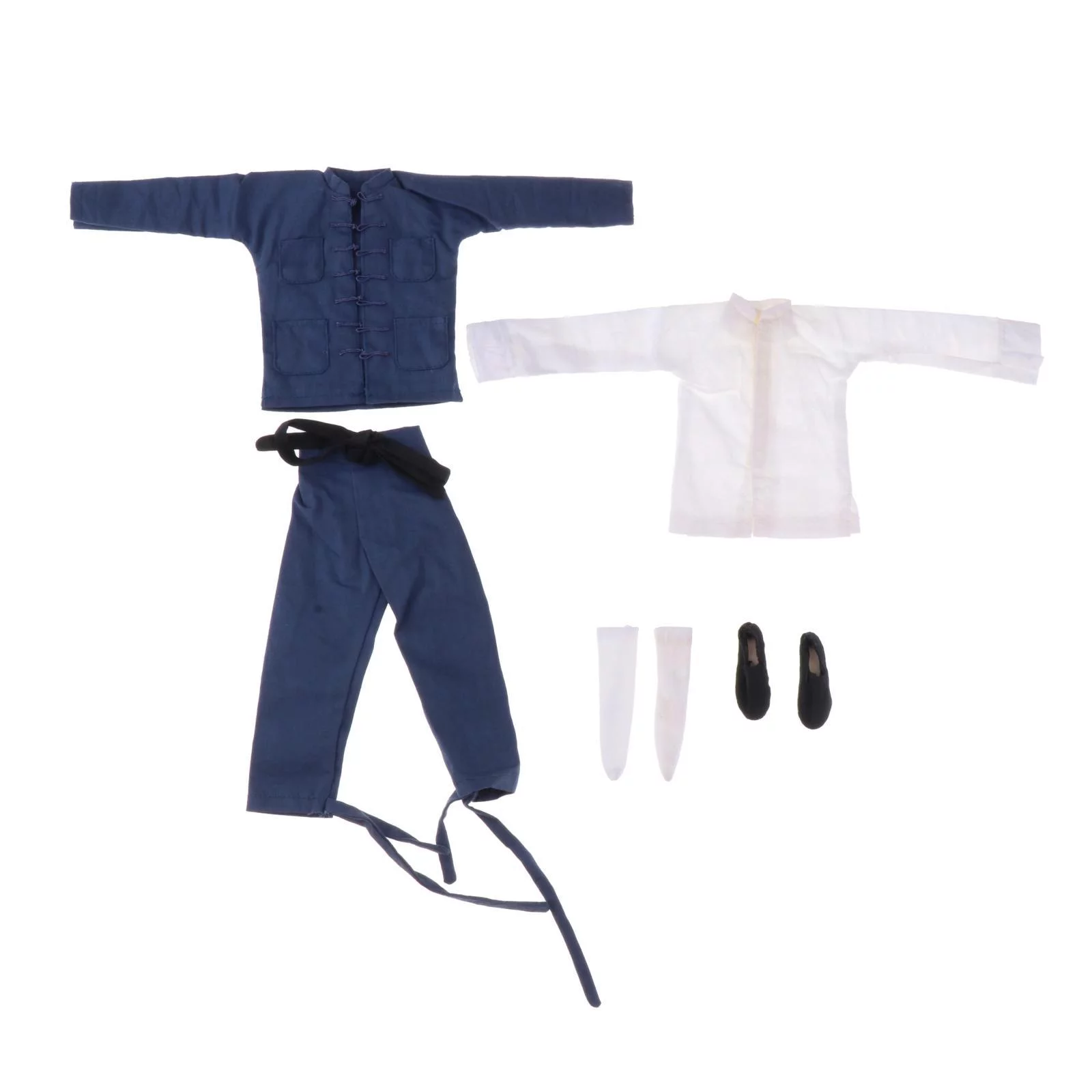 Custom 1:6 Scale Chinese Costum Clothing Set Tang Suit for  Male Figure Model Accessories Parts blue