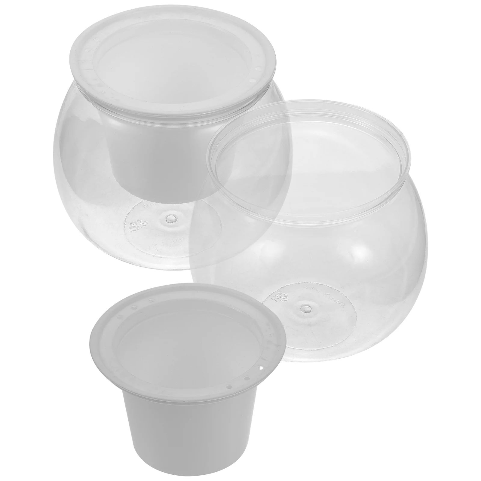 Gongxipen 2Pcs Cotton Rope Automatic Water Absorption Flower Pot Transparent Lazy Flowerpot Hydroponics Flower Container Garden Planter (White)